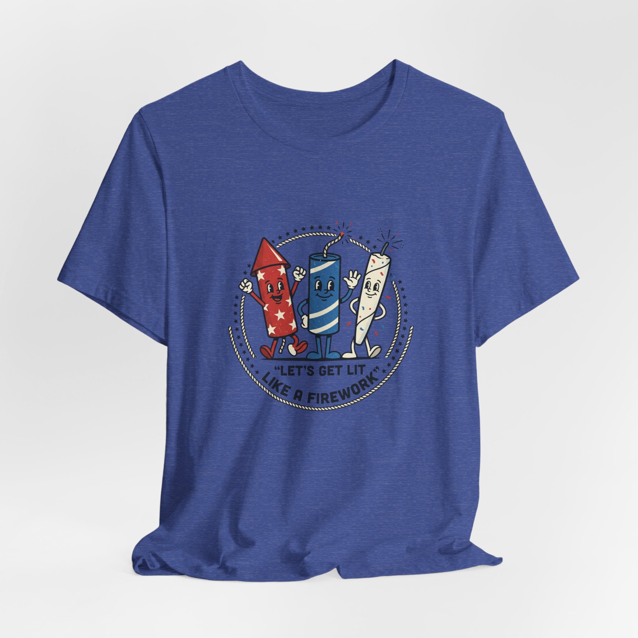 Let's Get Lit Like a Firework Funny Patriotic Tee
