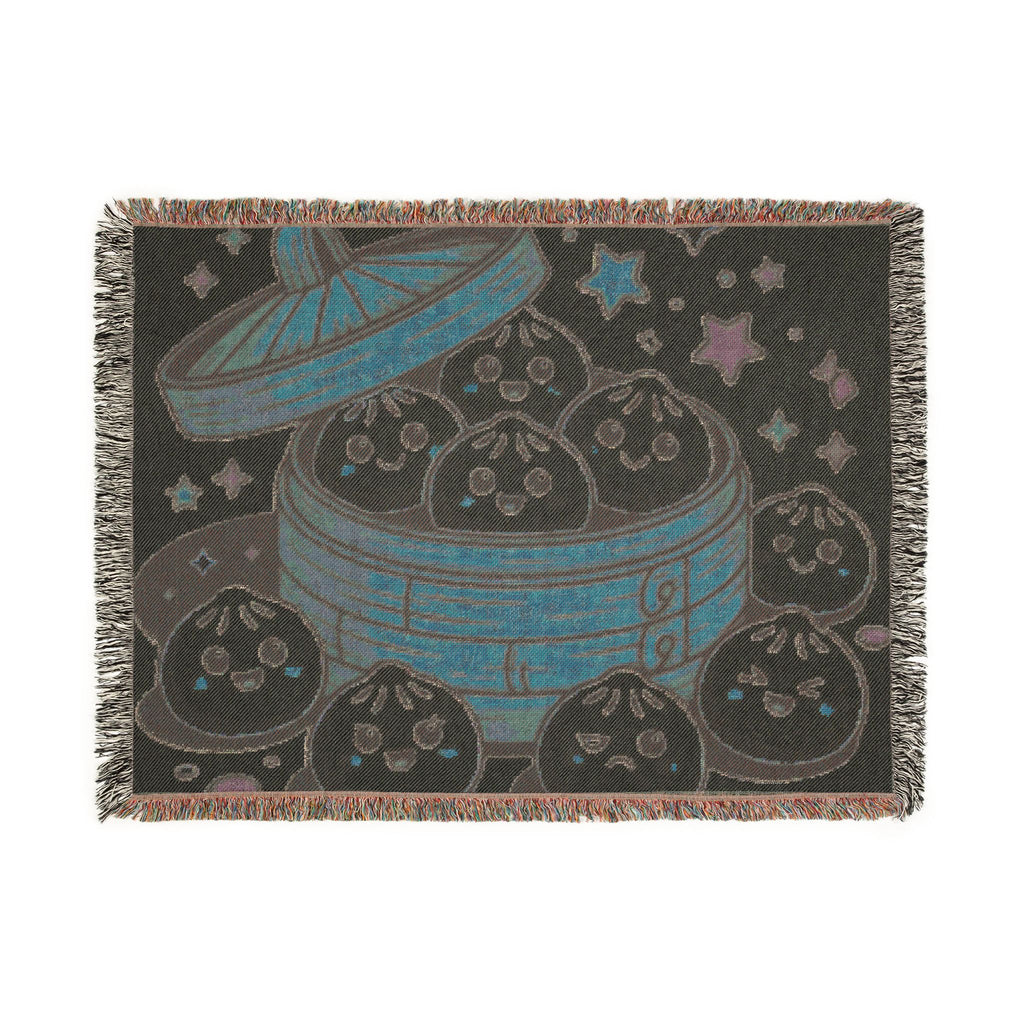 Dumpling Squishy Woven Blanket — Cute Steamed Bun Throw for Kids & Kawaii Decor