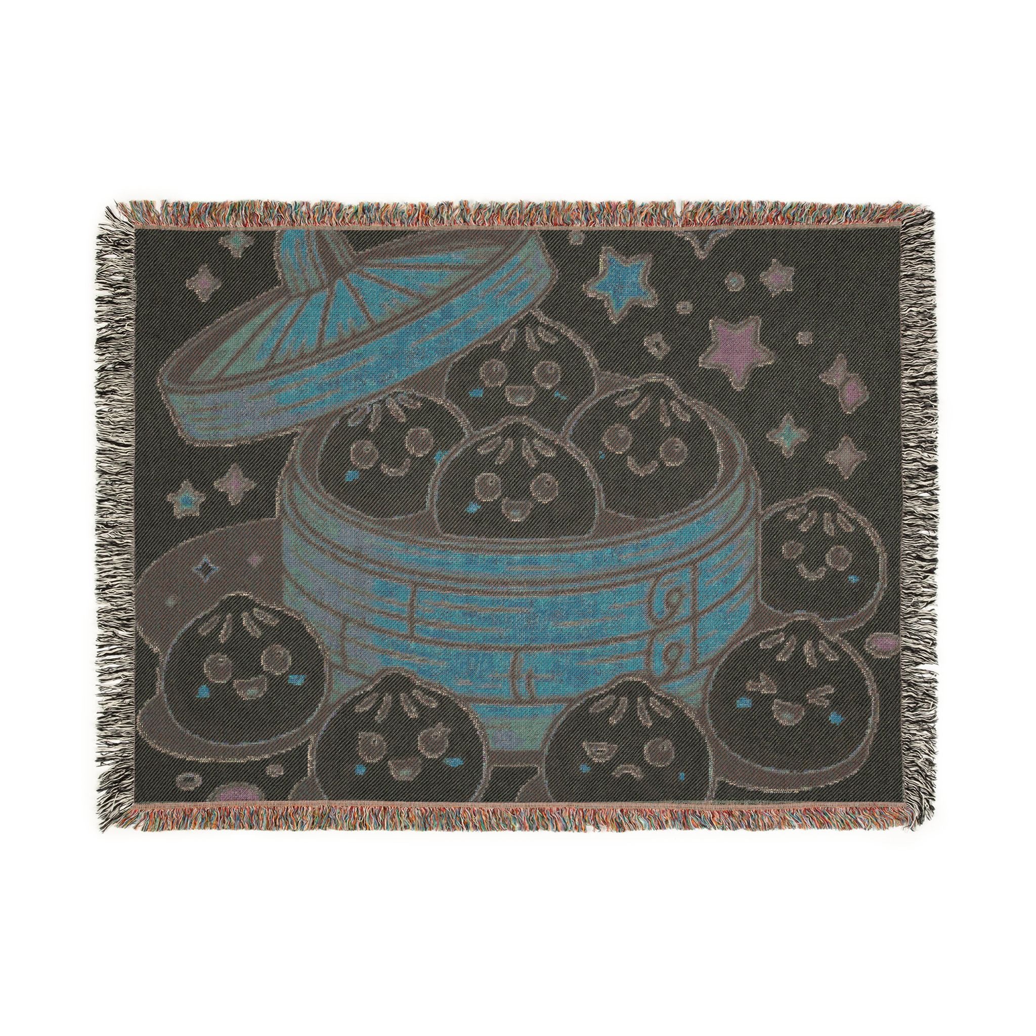 Dumpling Squishy Woven Blanket — Cute Steamed Bun Throw for Kids & Kawaii Decor