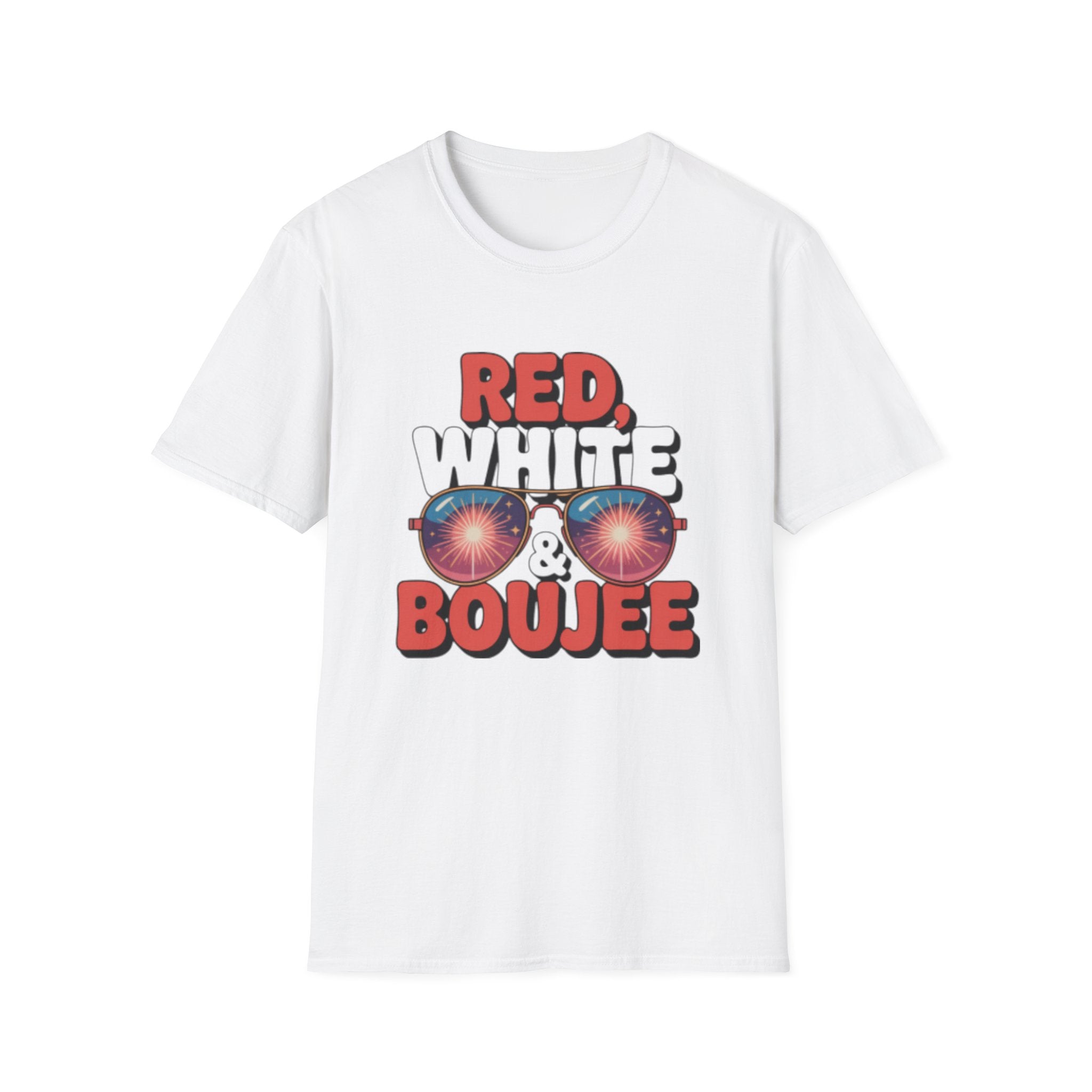 Red White Boujee T-Shirt | Patriotic Sunglasses Design