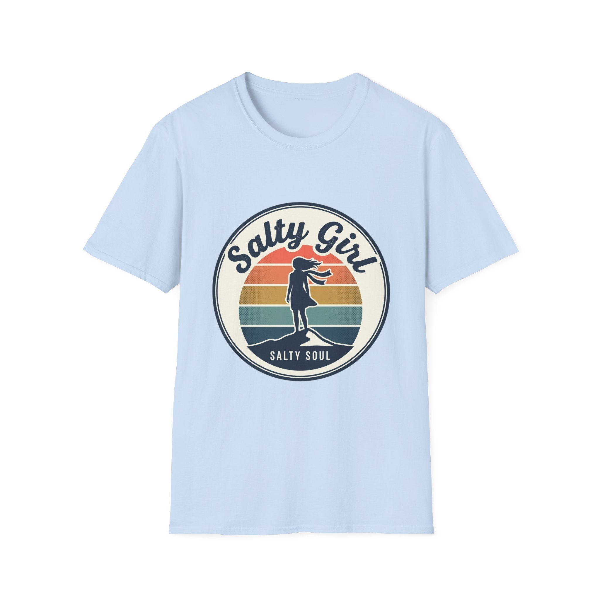 Salty Girl Retro Beach Sunset Graphic Tee