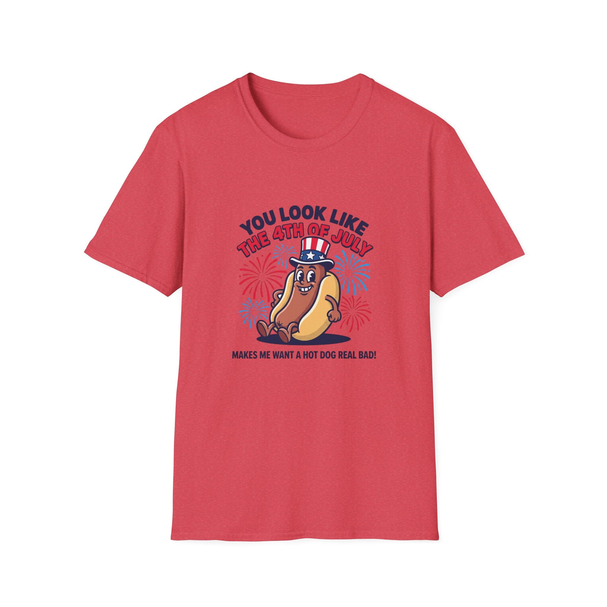 4th of July Hot Dog T-Shirt — "You Look Like The 4th of July" Patriotic BBQ Tee