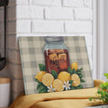 Lemon Mason Jar Iced Tea Glass Cutting Board | Citrus Kitchen Decor