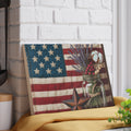 Rustic American Flag Mason Jar Glass Cutting Board | Farmhouse Decor