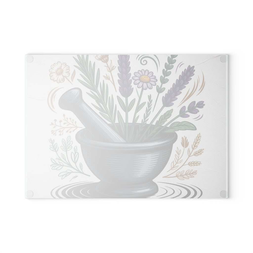 Pharmacist Gift Glass Cutting Board Pharmacy Tech Apothecary Mortar Pestle Art