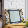Lemon Tile Border Glass Cutting Board | Citrus Kitchen Decor