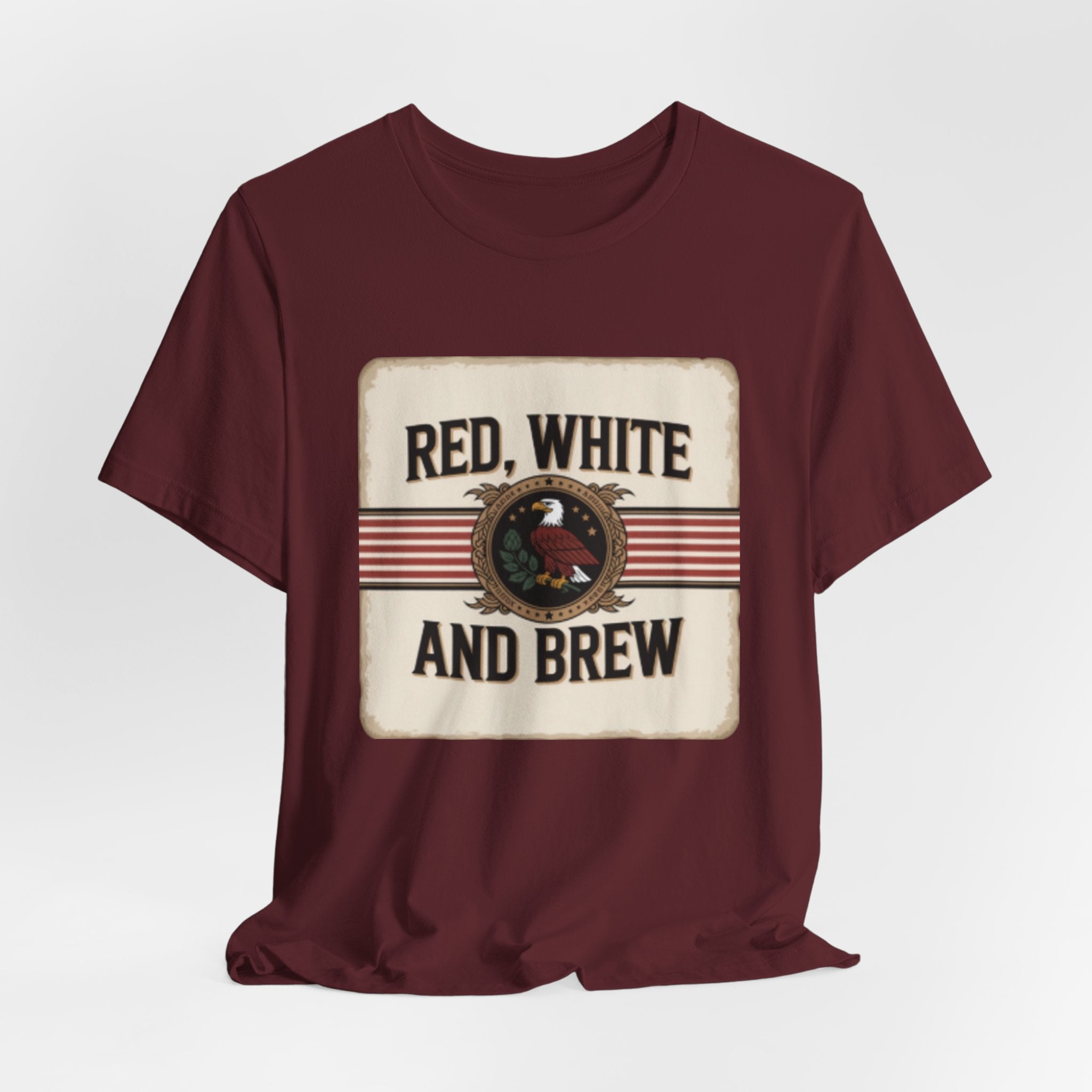 Red, White and Brew Tee - Patriotic Beer Graphic T-Shirt for 4th of July