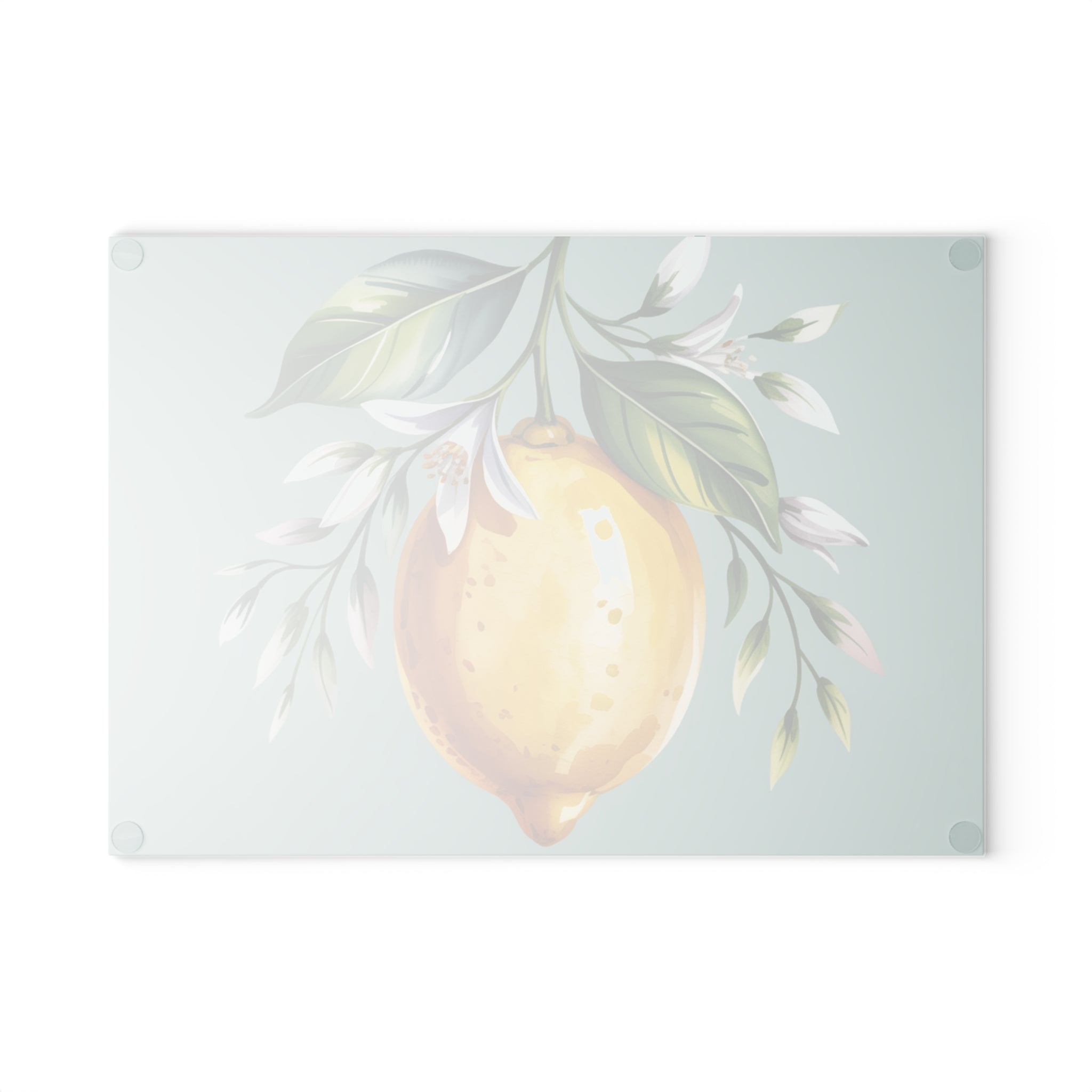 Lemon Branch Glass Cutting Board | Citrus Kitchen Decor