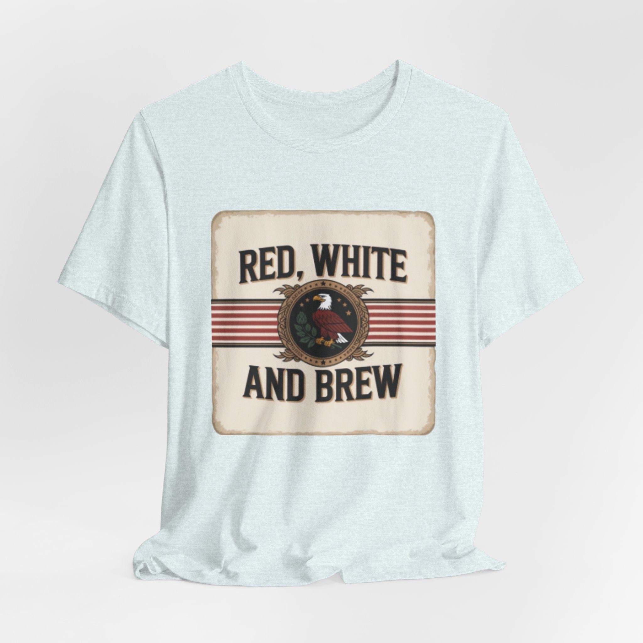 Red, White and Brew Tee - Patriotic Beer Graphic T-Shirt for 4th of July