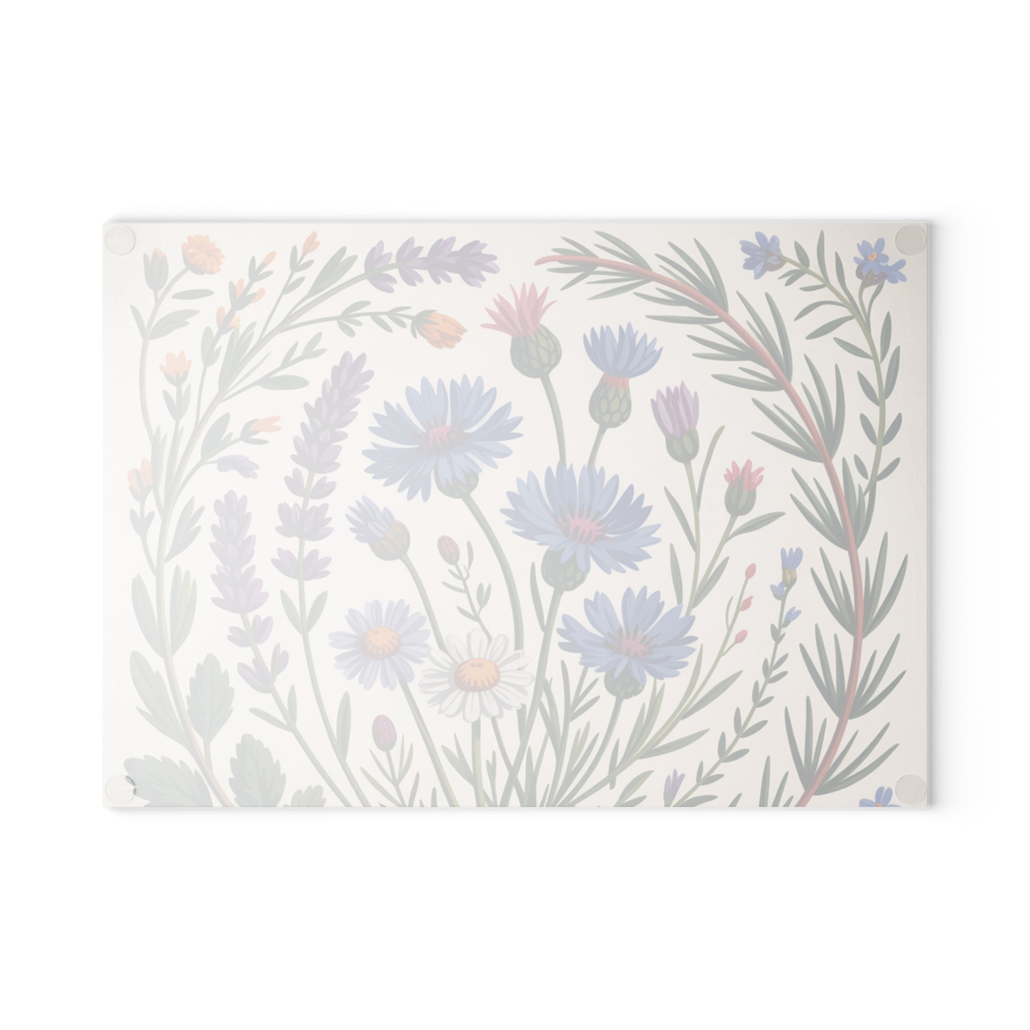 Wildflower Bouquet Glass Cutting Board | Floral Kitchen Decor