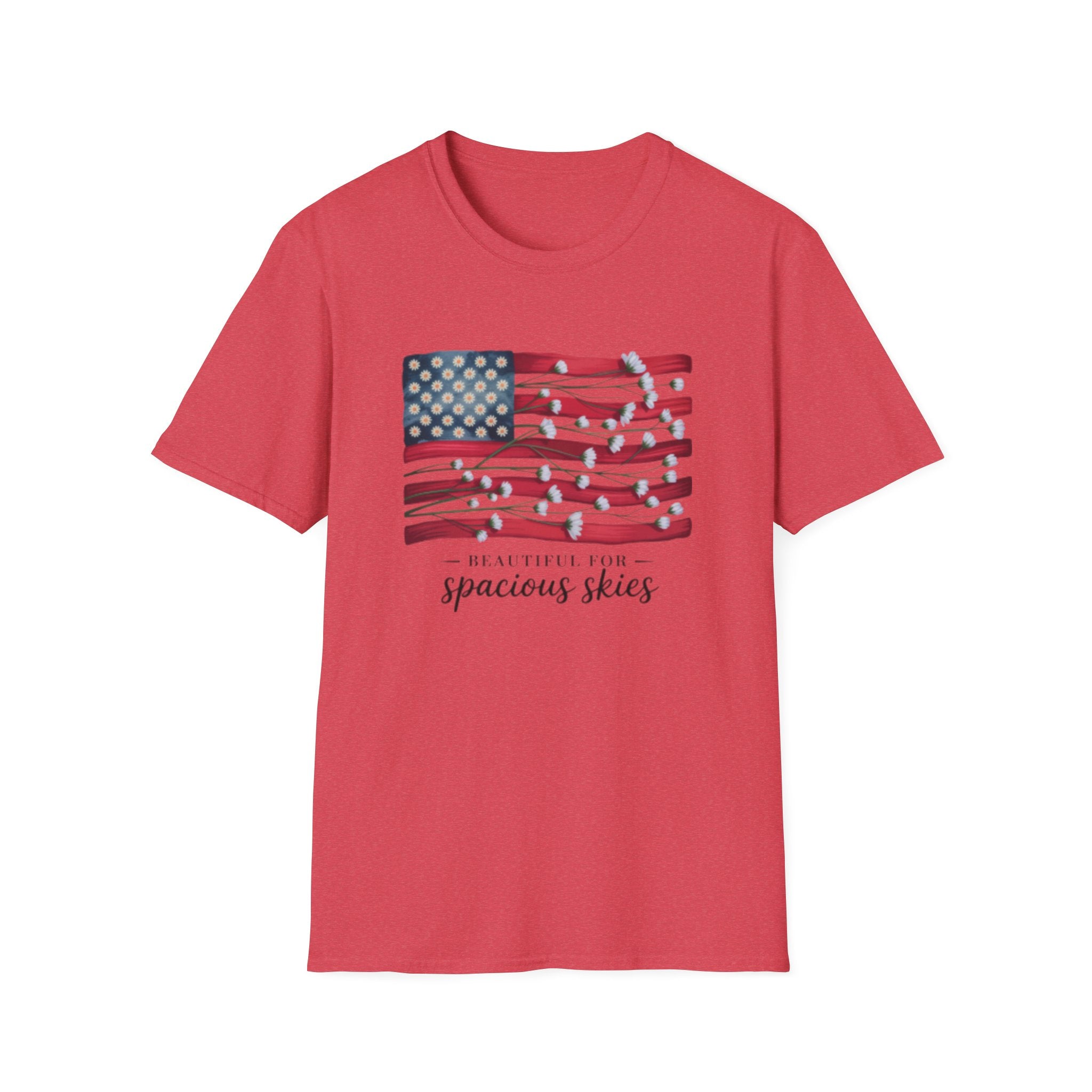American Floral Flag  T-Shirt | patriotic, Beautiful Skies