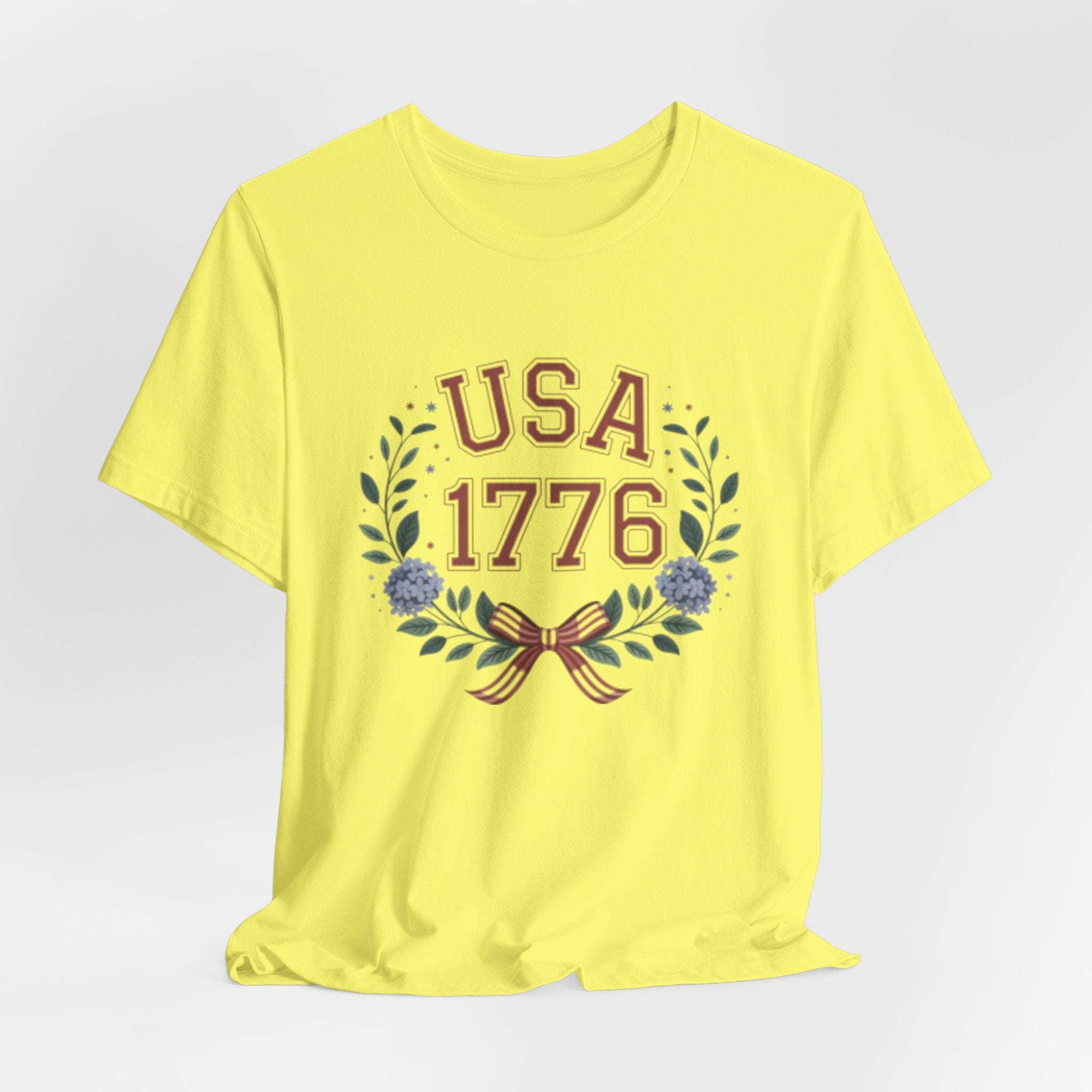 USA 1776 Laurel Wreath Fourth of July Tee | Patriotic Independence Day Shirt