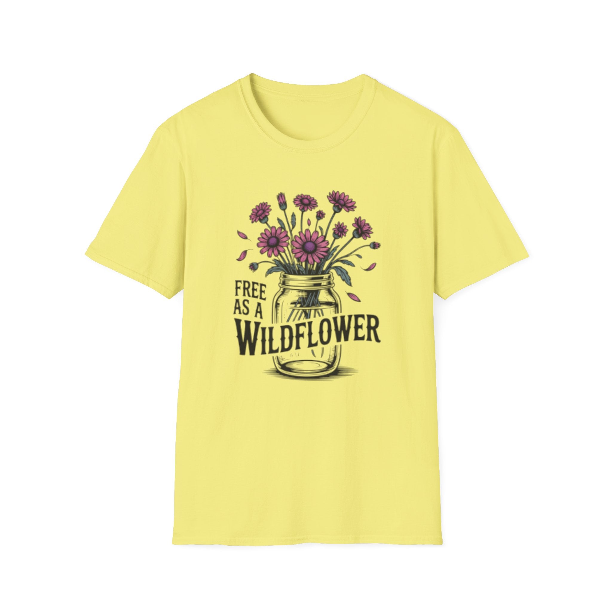 Free As A Wildflower T-Shirt | Mason Jar Flowers Tee