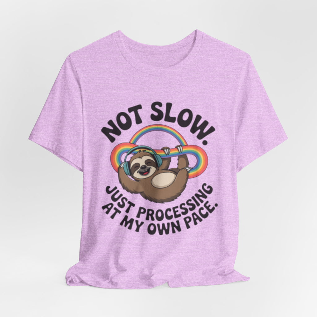 Just Processing At My Own Pace Sloth Rainbow Tee
