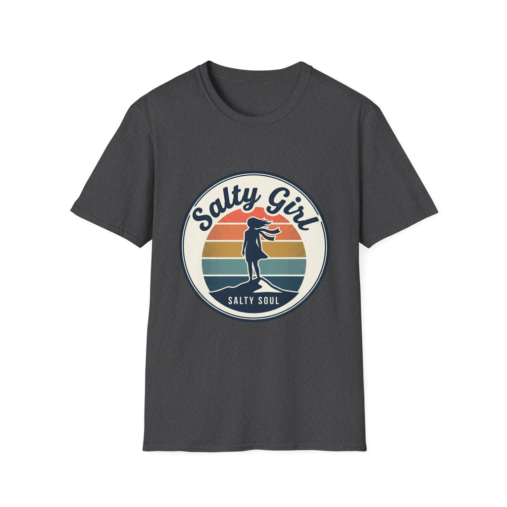 Salty Girl Retro Beach Sunset Graphic Tee