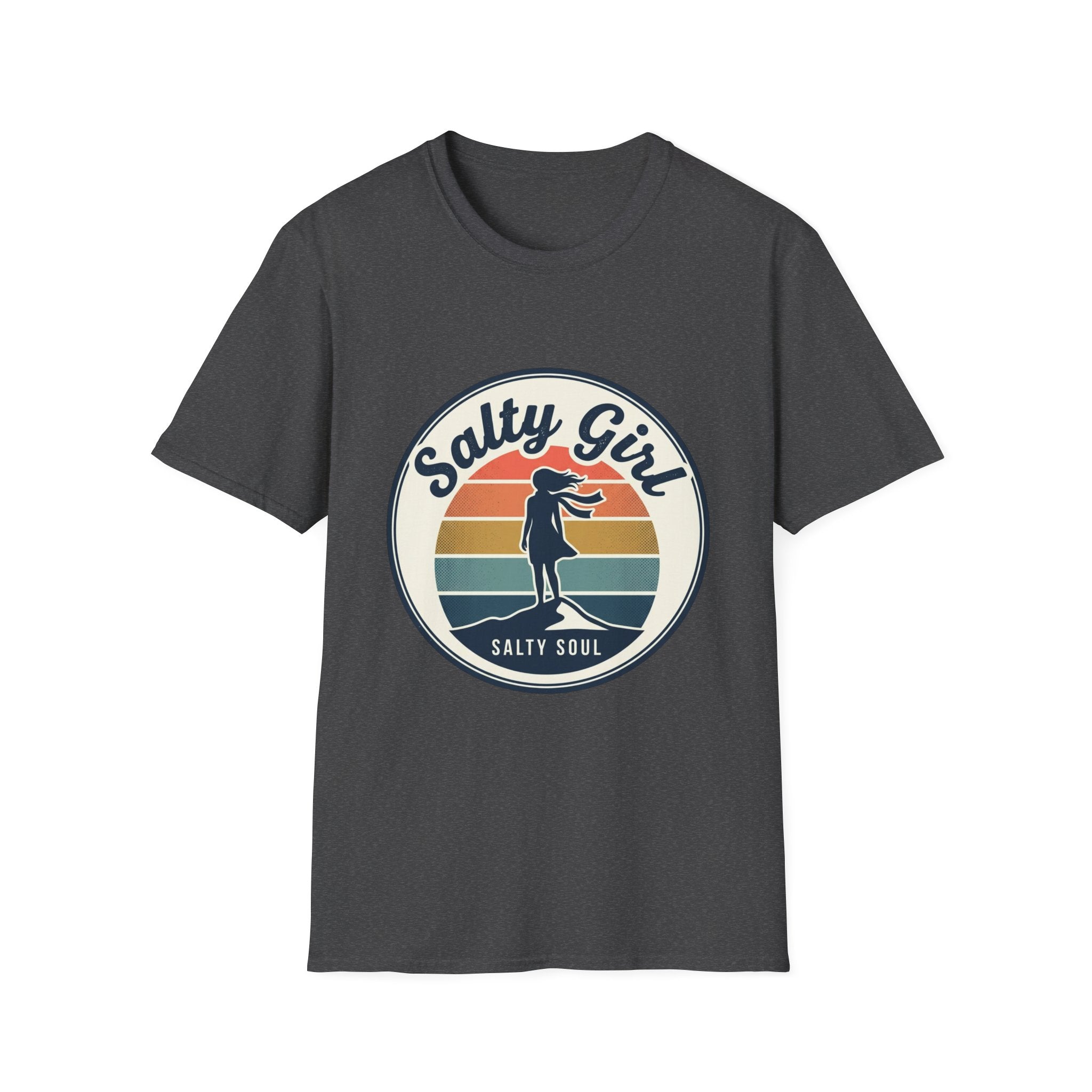 Salty Girl Retro Beach Sunset Graphic Tee