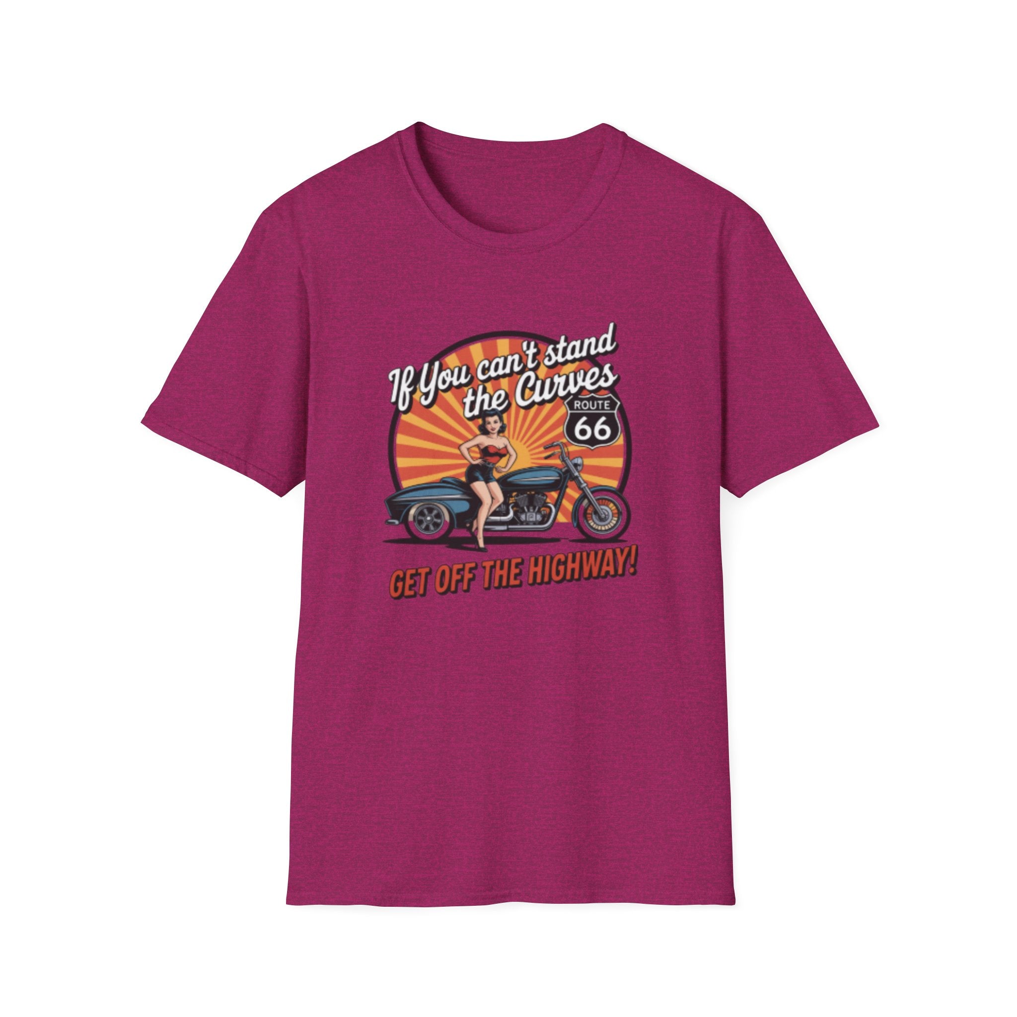 Route 66 Motorcycle Tee — "If You Can't Stand the Curves" Retro Biker T-Shirt