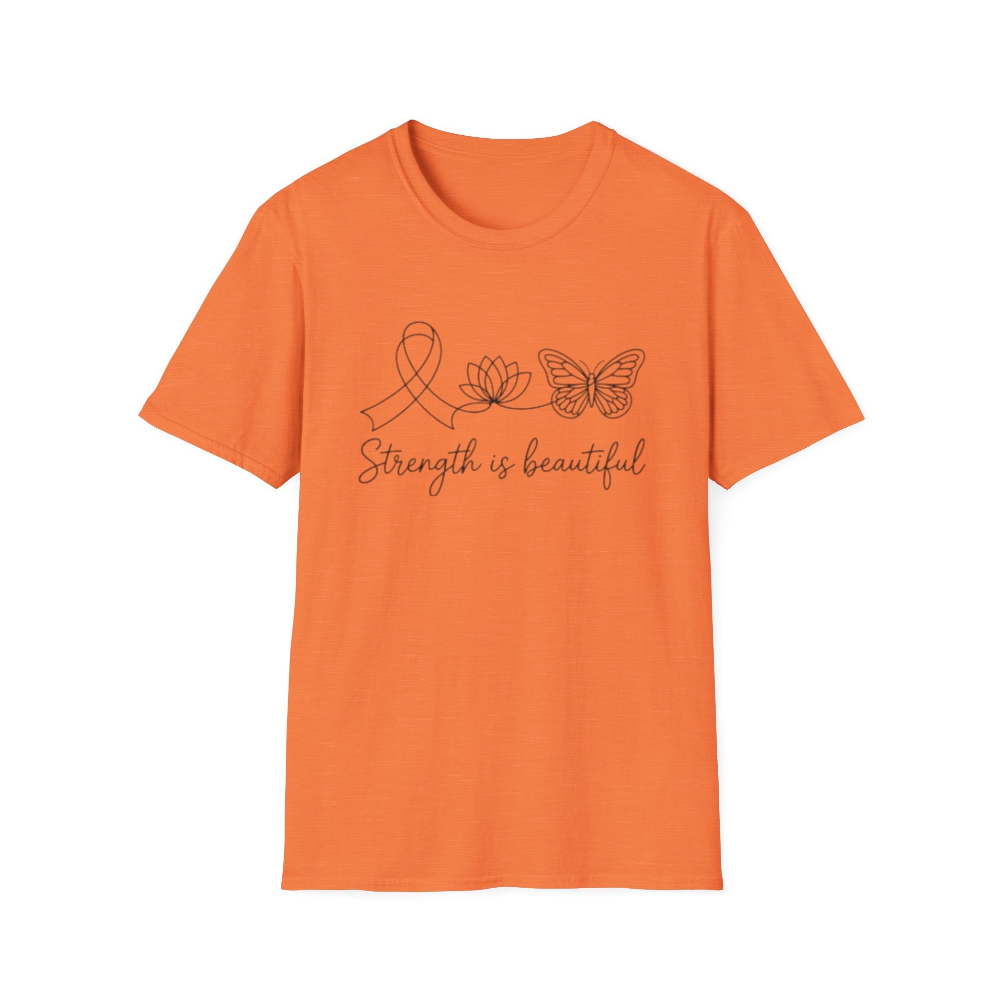 Strength Is Beautiful T-Shirt — Ribbon Lotus Butterfly Awareness Tee