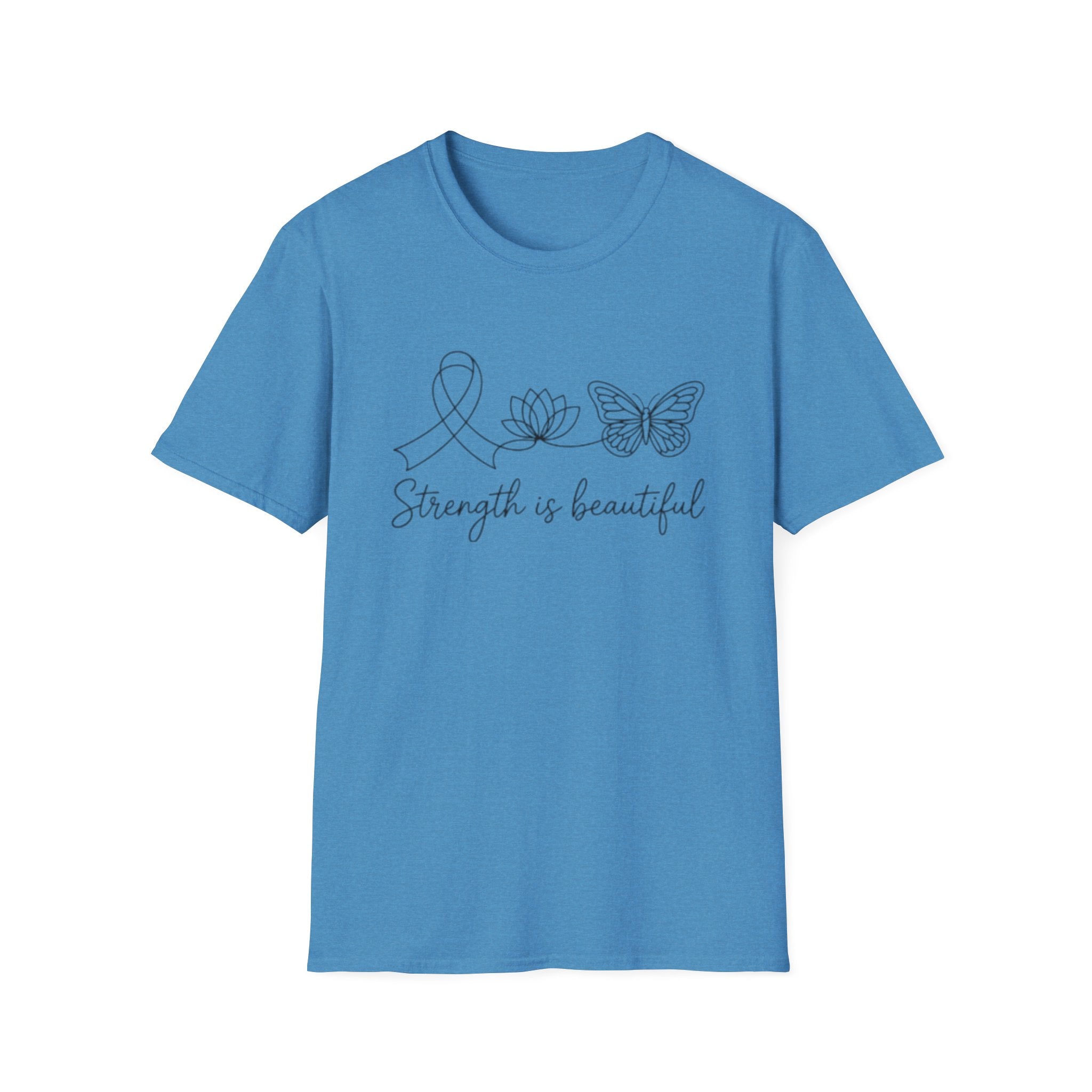 Strength Is Beautiful T-Shirt — Ribbon Lotus Butterfly Awareness Tee