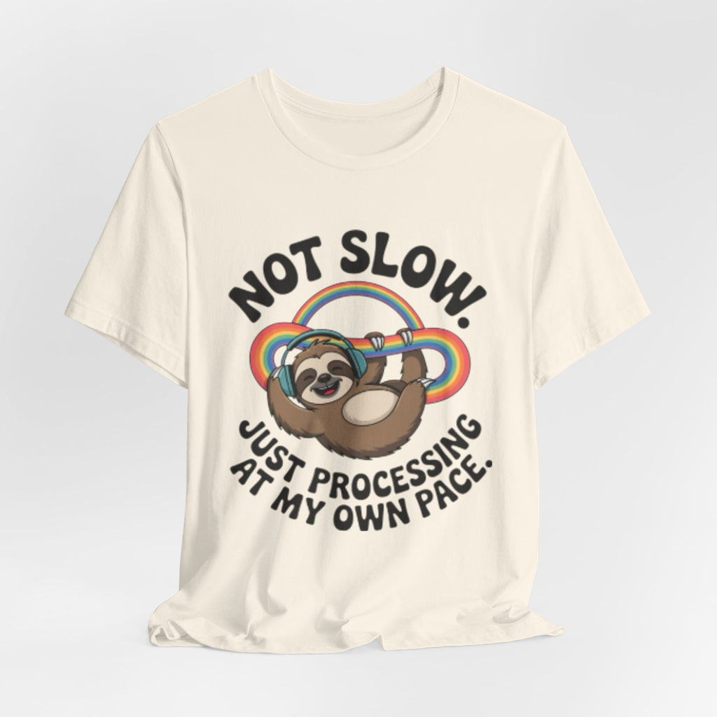 Just Processing At My Own Pace Sloth Rainbow Tee