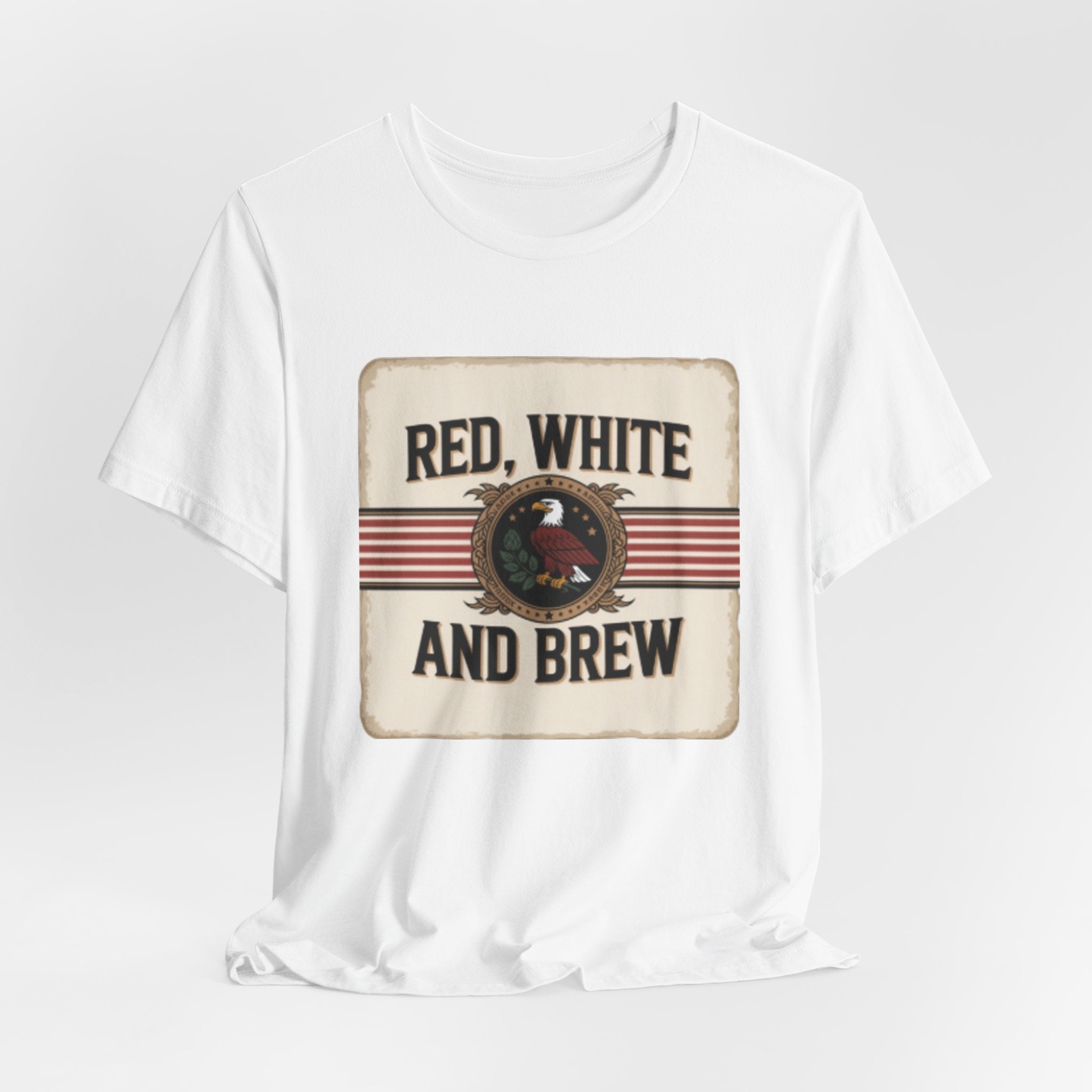 Red, White and Brew Tee - Patriotic Beer Graphic T-Shirt for 4th of July