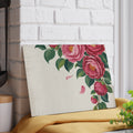 Pink Peony Floral Glass Cutting Board | Floral Kitchen Decor