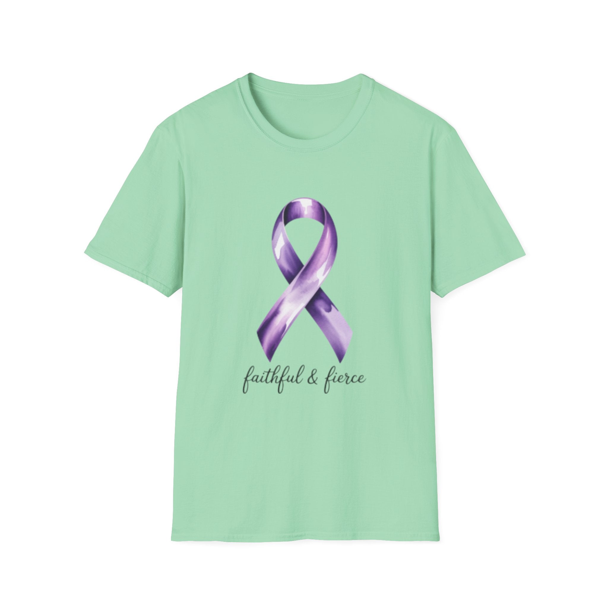 Purple Awareness Ribbon T-Shirt — Faithful & Fierce Survivor Tee