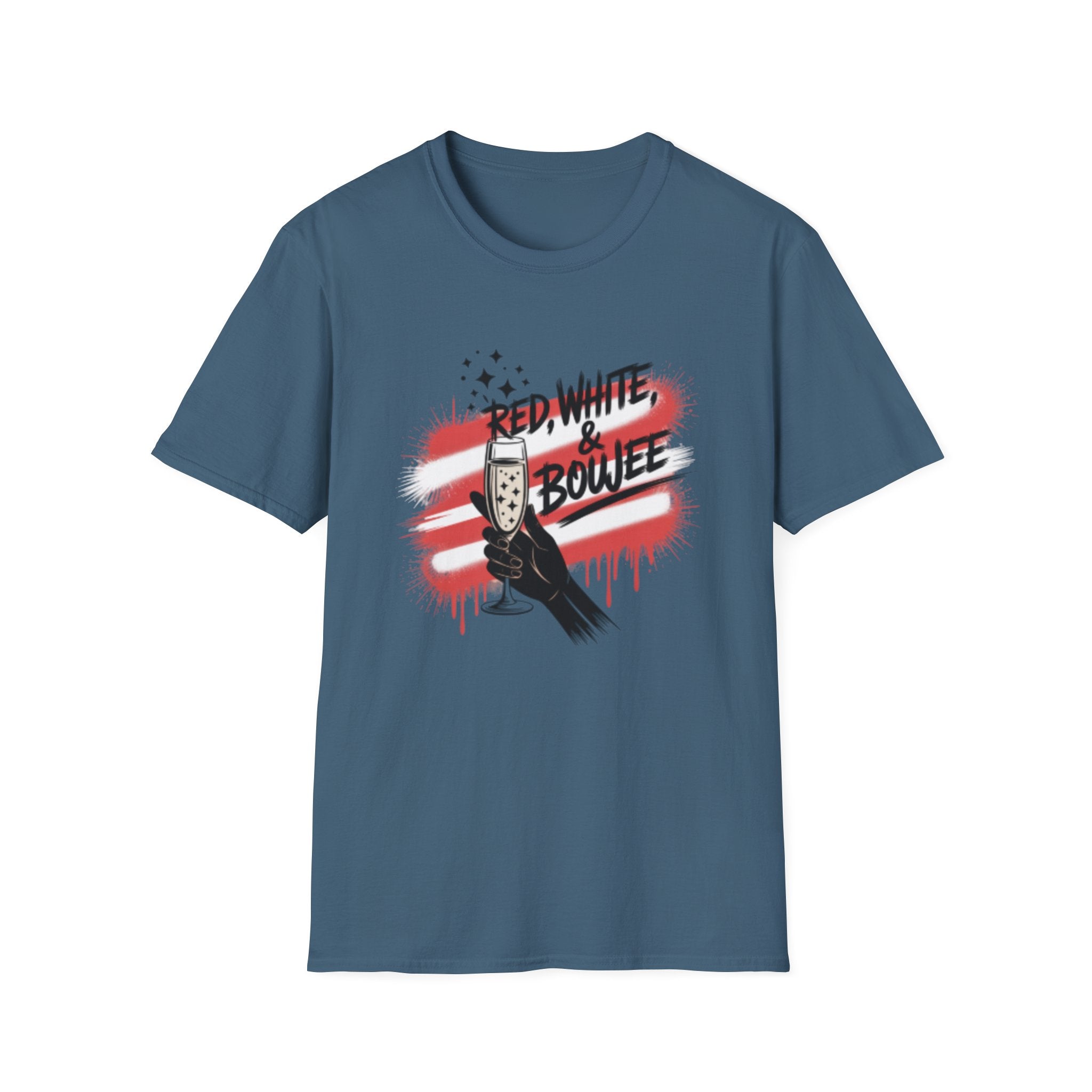 Red, White & Boujee T-Shirt | Patriotic Sparkle Champagne Graphic