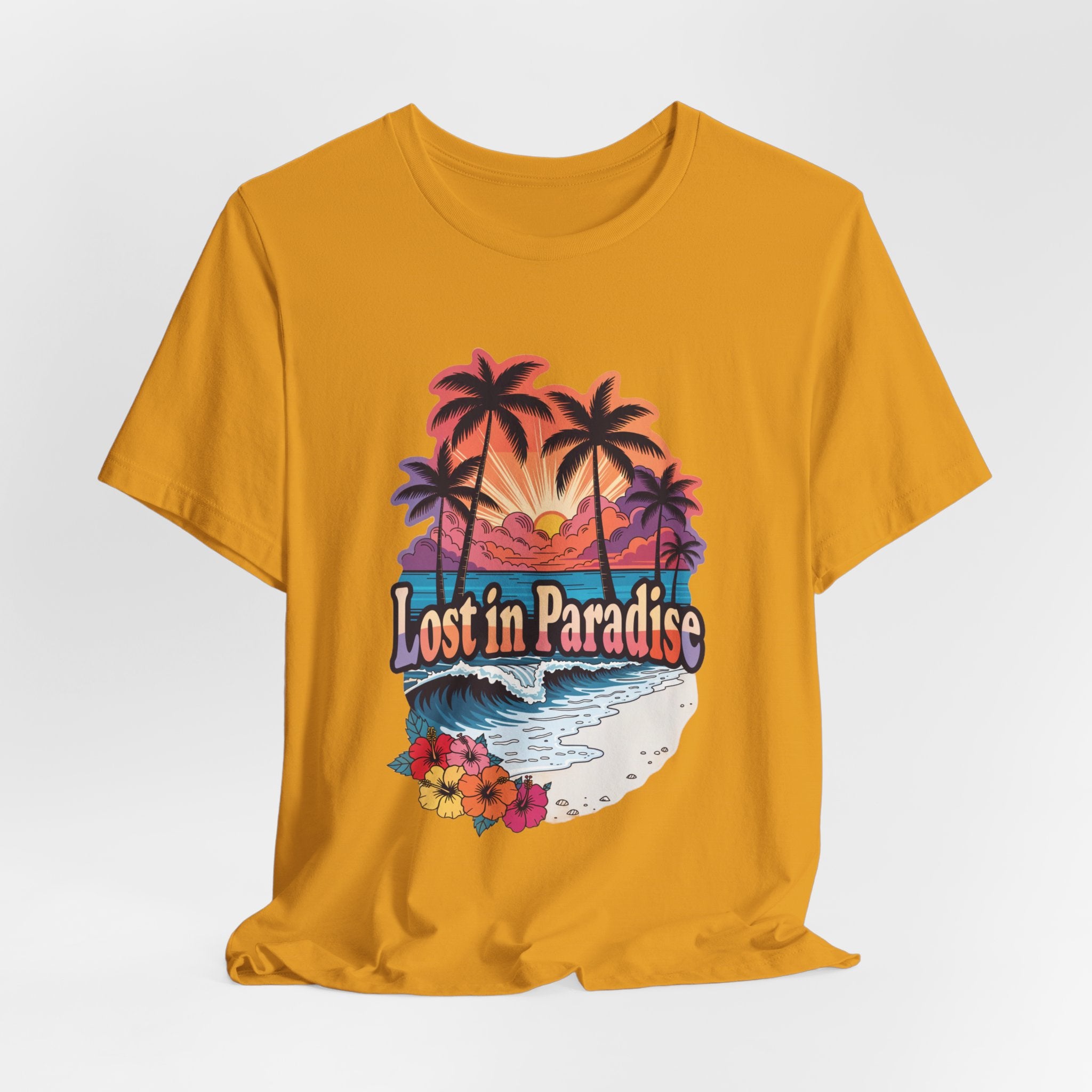 Lost in Paradise Tropical Beach Sunset Tee