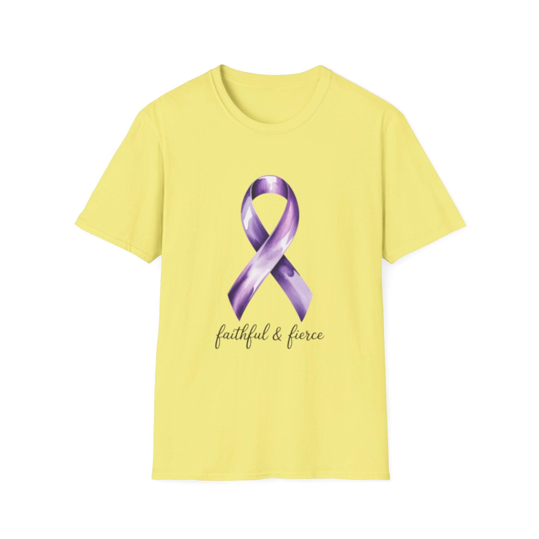 Purple Awareness Ribbon T-Shirt — Faithful & Fierce Survivor Tee