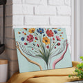 Occupational Therapist Gift Glass Cutting Board Line Art OT Flower Counter Saver