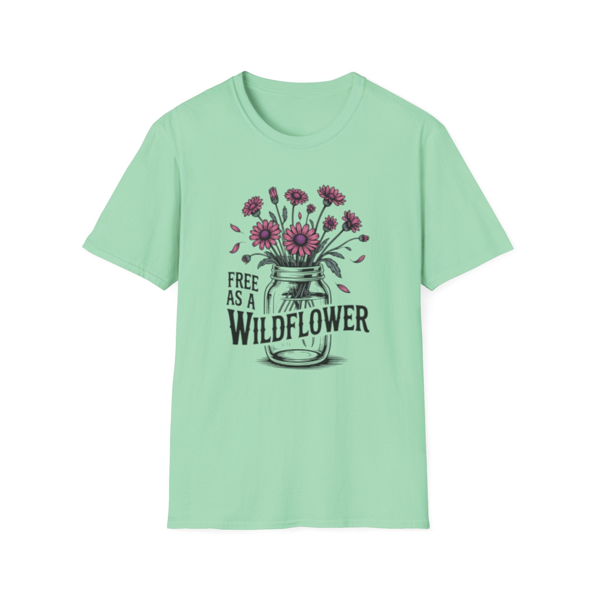 Free As A Wildflower T-Shirt | Mason Jar Flowers Tee