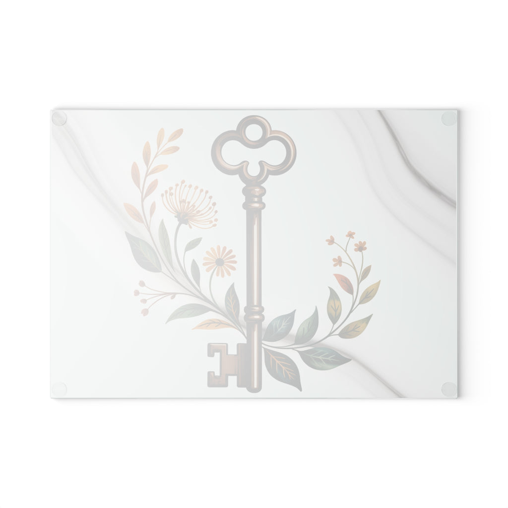 Real Estate Agent Achievement Gift Glass Cutting Board Top Producer Key Art