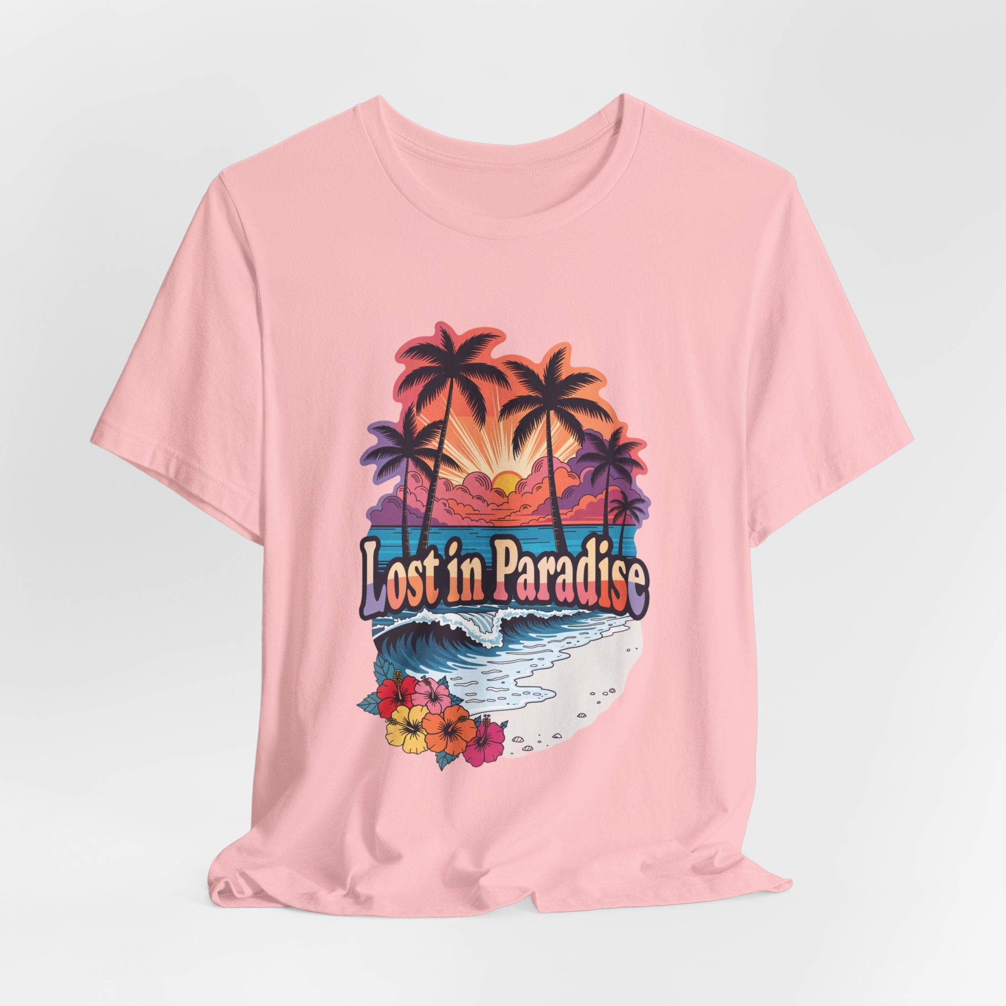 Lost in Paradise Tropical Beach Sunset Tee