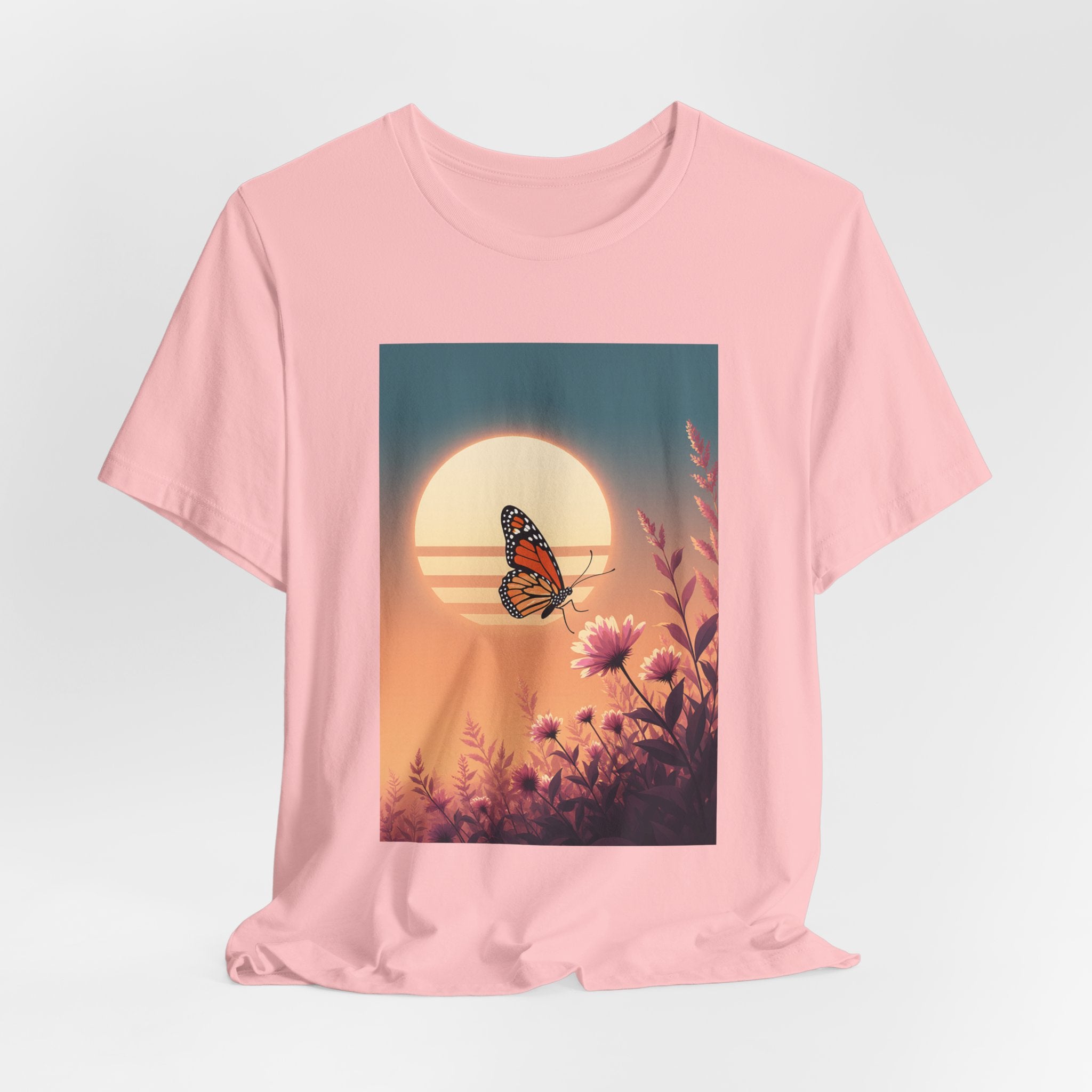 Monarch Butterfly Moon Sunset Graphic Tee