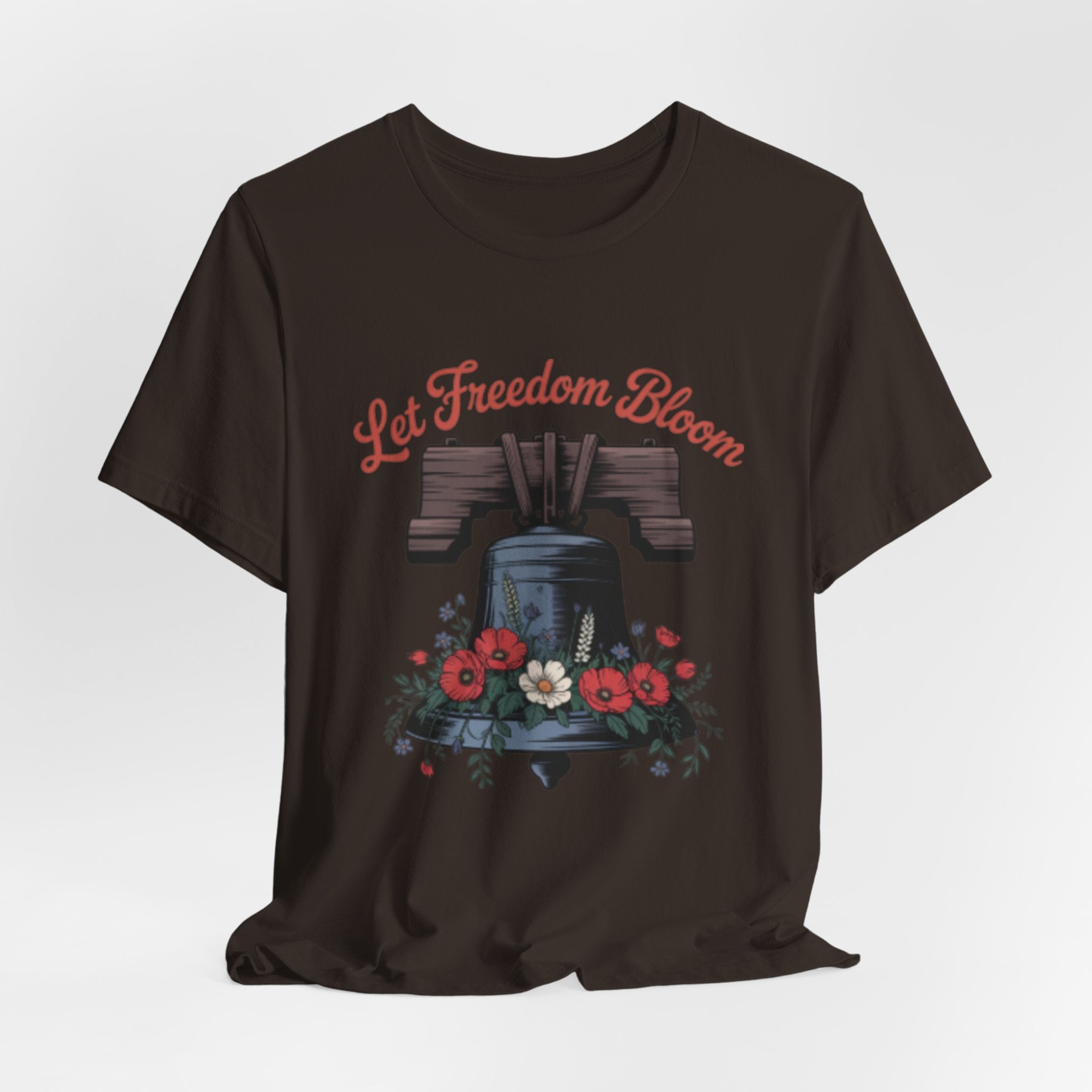 Liberty Bell Floral Tee — “Let Freedom Bloom” Patriotic Shirt