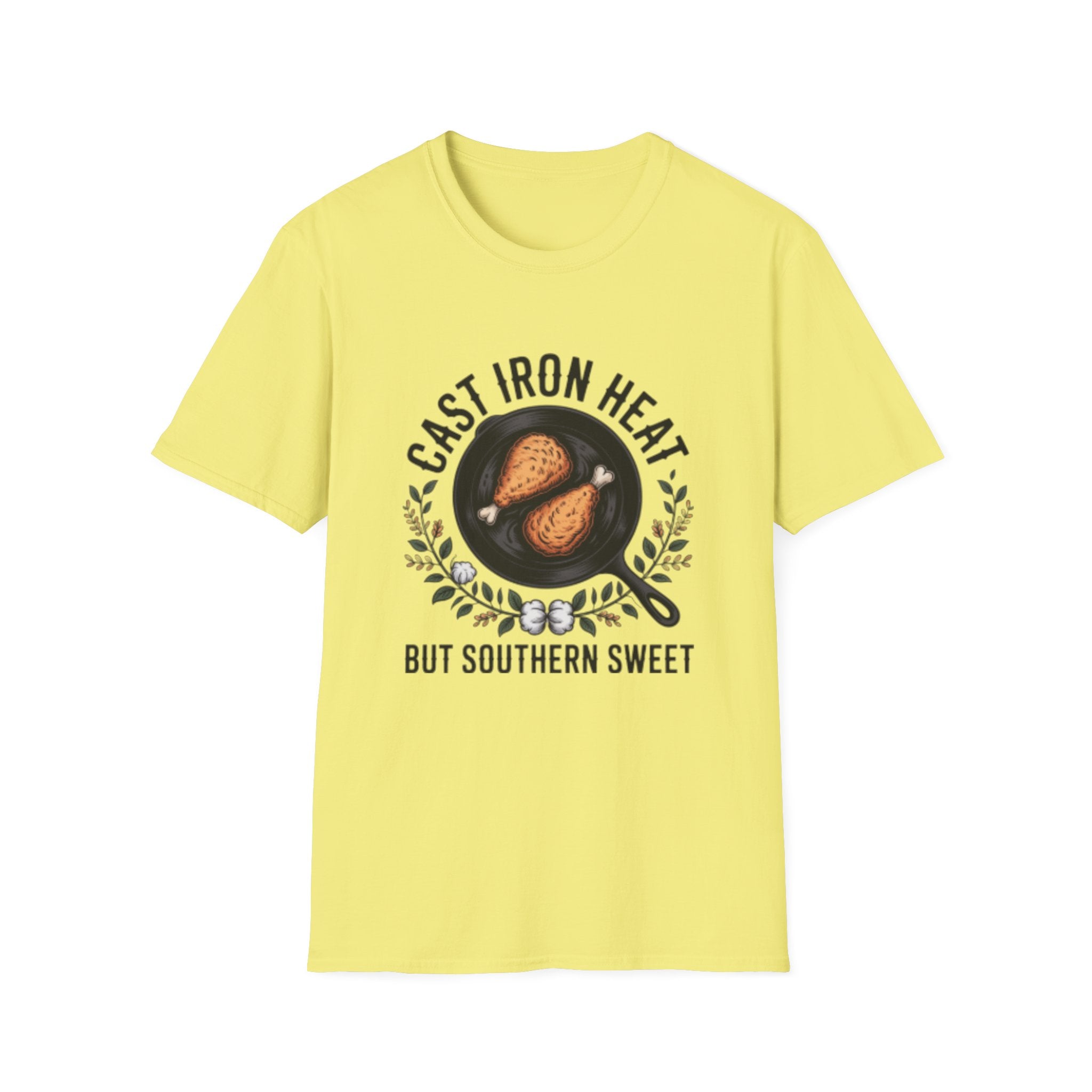 Cast Iron Heat skillet fried chicken T-Shirt | Southern cooking tee
