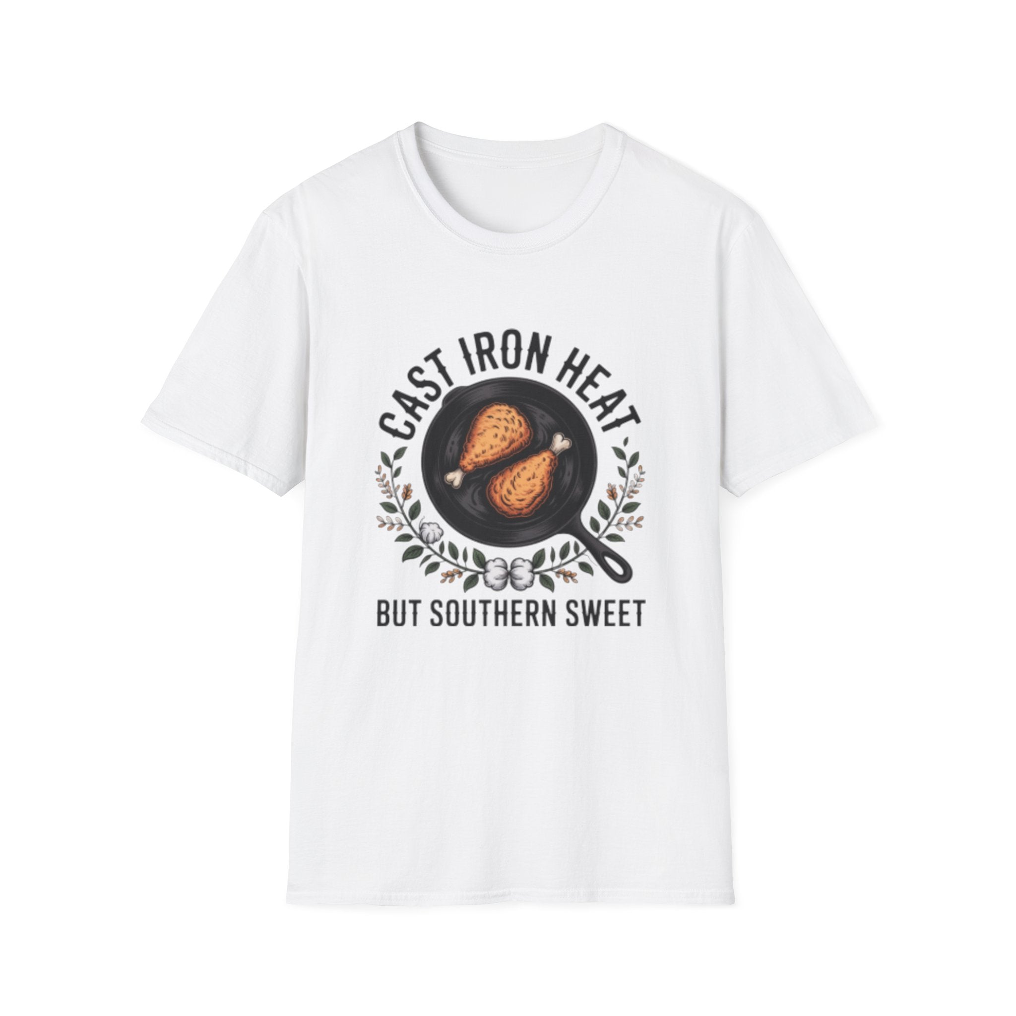 Cast Iron Heat skillet fried chicken T-Shirt | Southern cooking tee