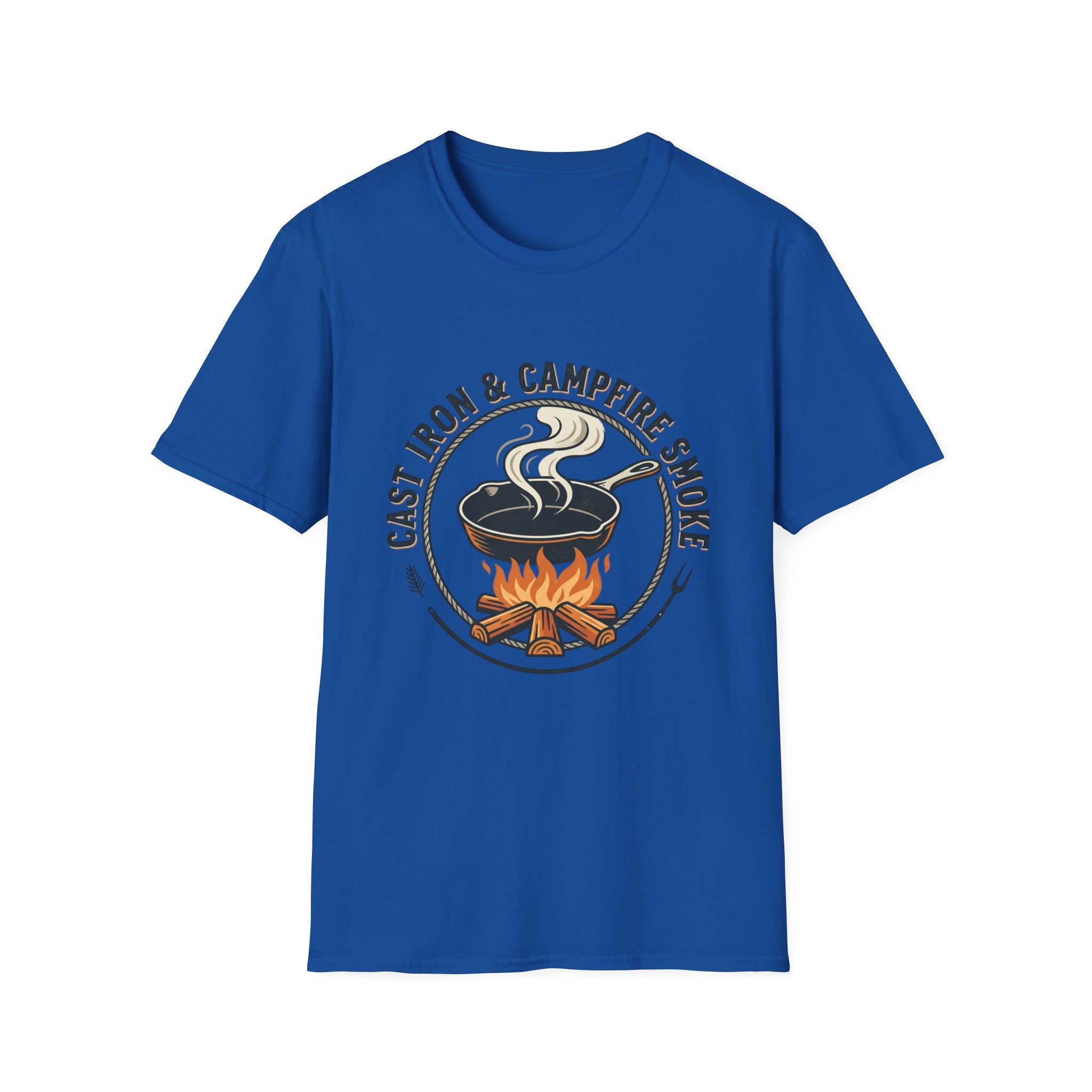 Cast Iron & Campfire Smoke Rustic Camping Tee