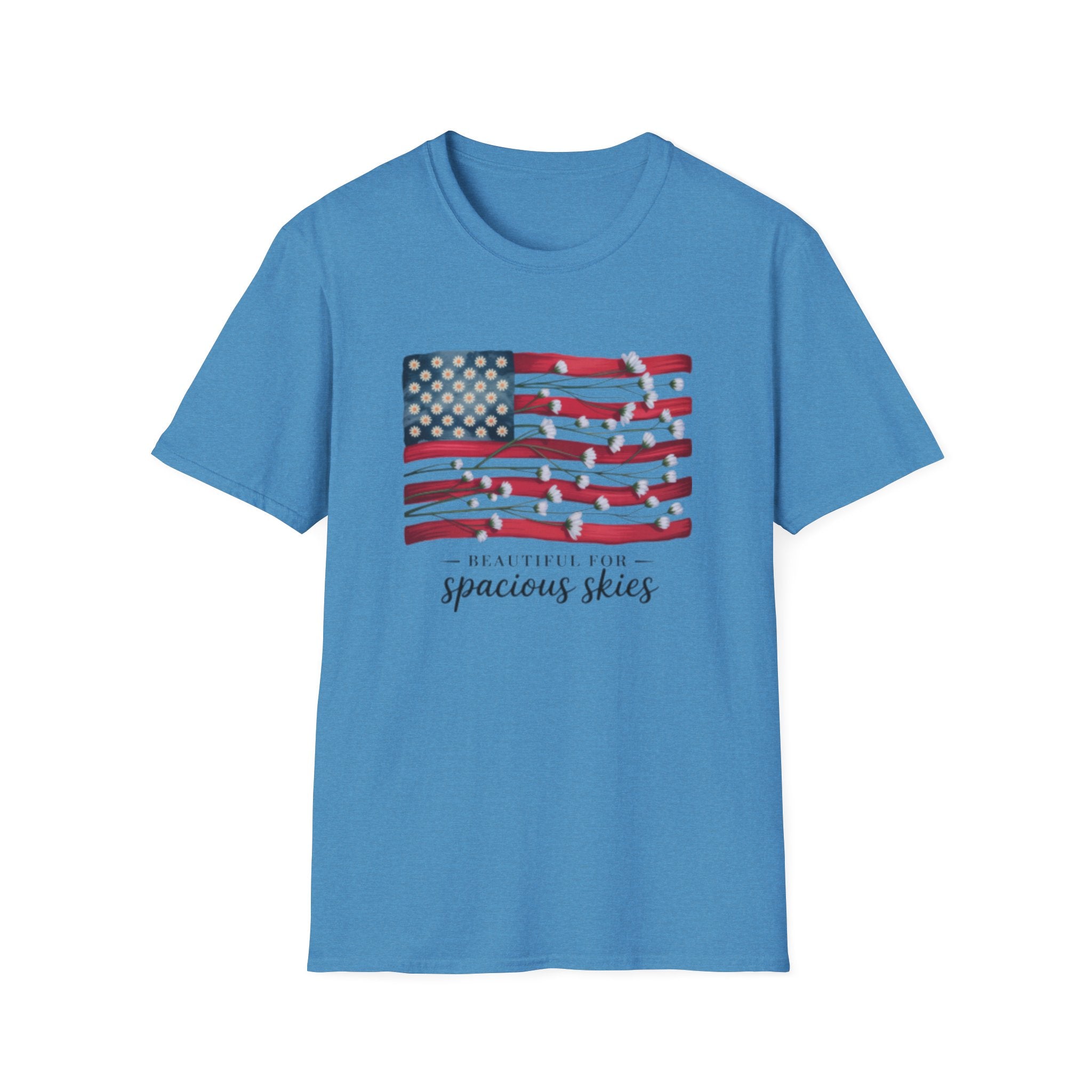 American Floral Flag  T-Shirt | patriotic, Beautiful Skies