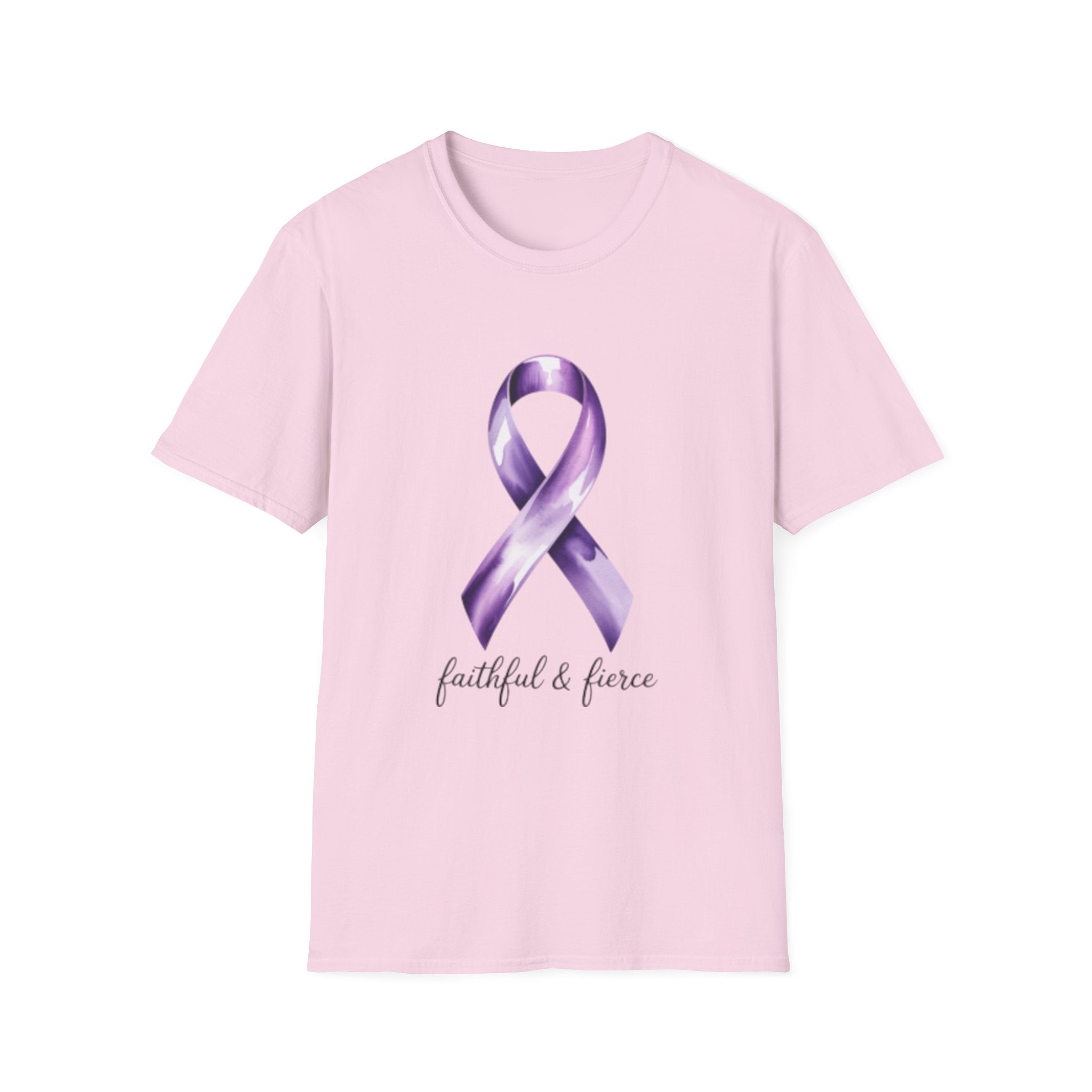 Purple Awareness Ribbon T-Shirt — Faithful & Fierce Survivor Tee