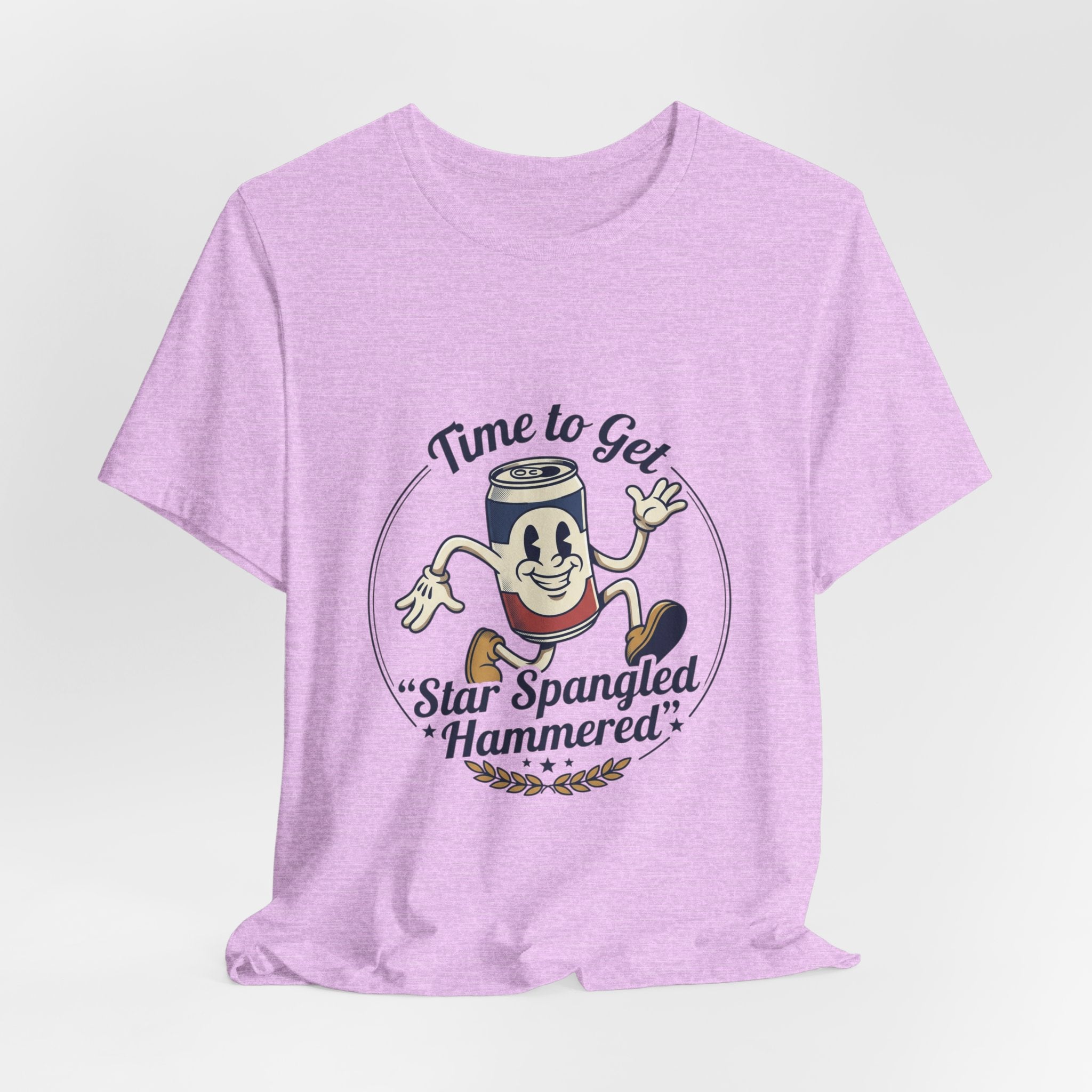 Star Spangled Hammered Beer Can Patriotic Tee