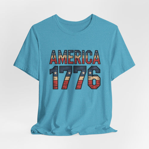 America 1776 Vintage Patriotic Flag Tee