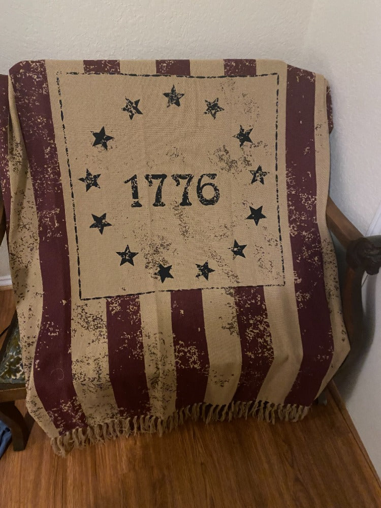 1776 Patriotic Woven Throw Blanket 50x60"