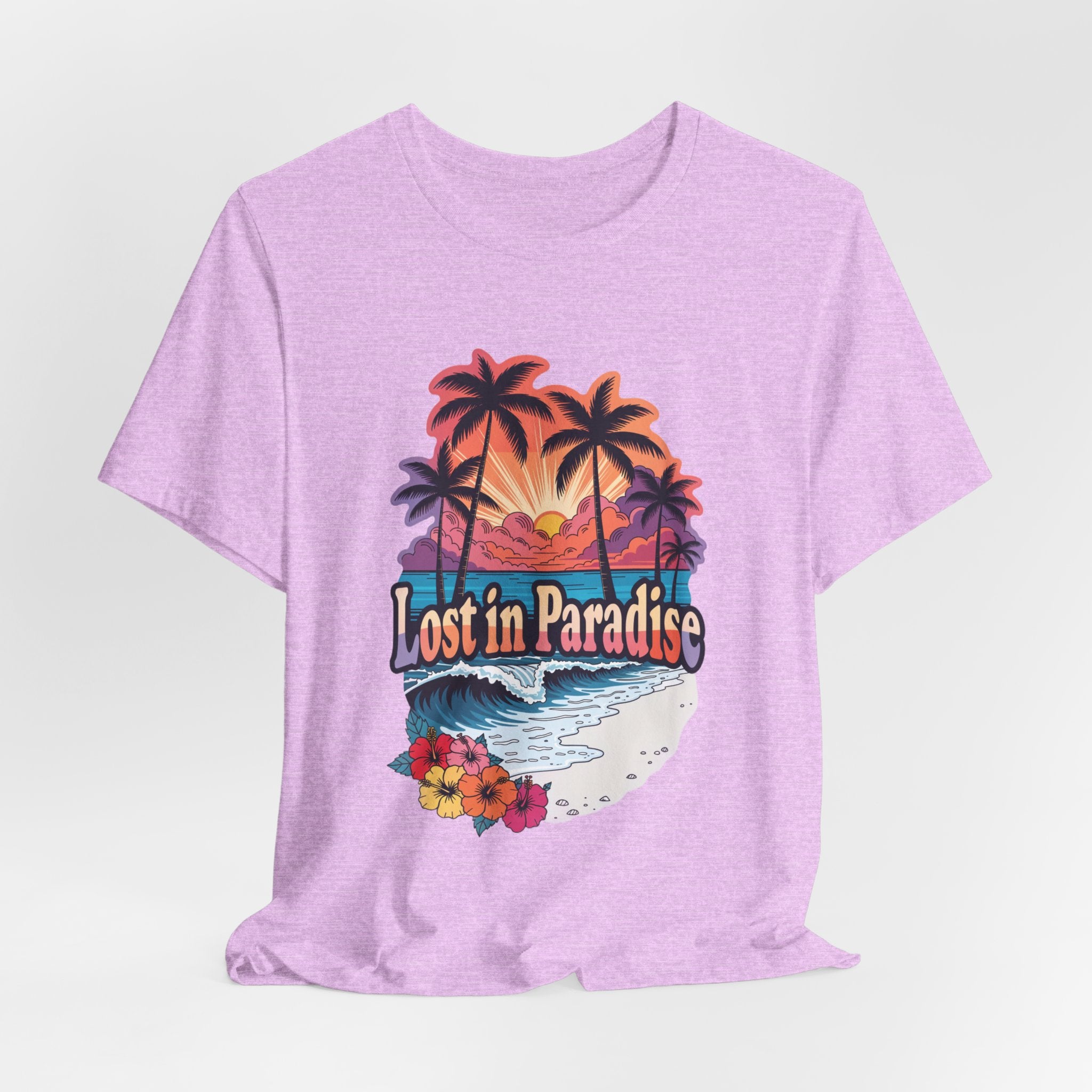 Lost in Paradise Tropical Beach Sunset Tee