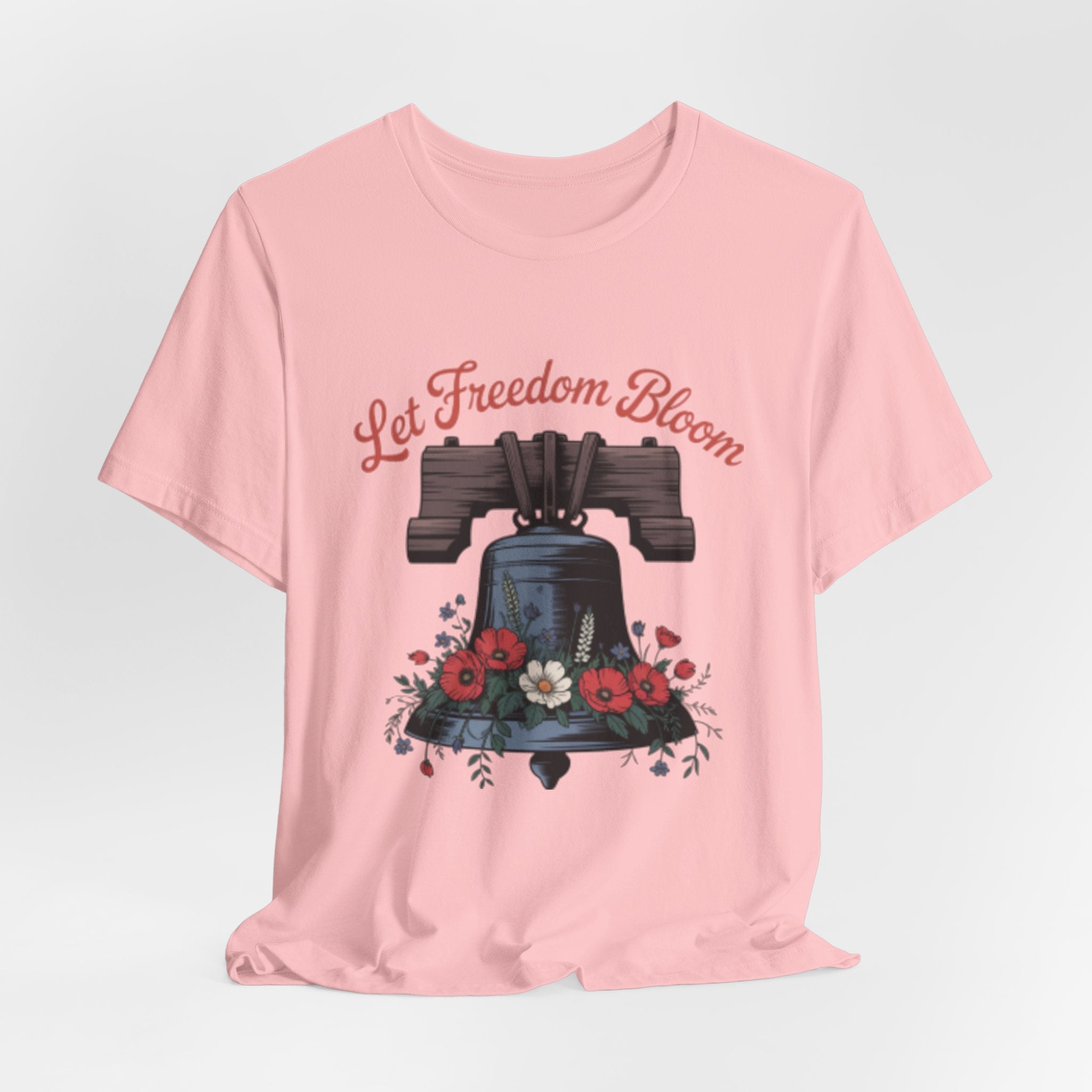 Liberty Bell Floral Tee — “Let Freedom Bloom” Patriotic Shirt