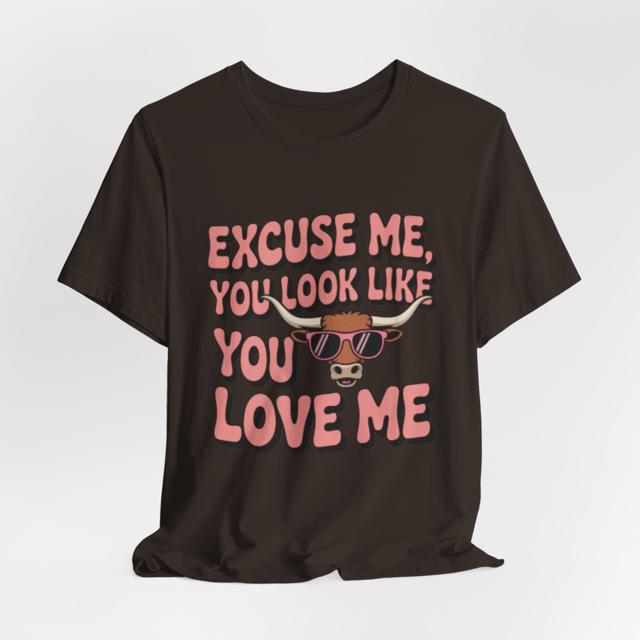 Excuse Me You Look Like You Love Me Tee — Funny Sunglasses Cow Graphic T-Shirt