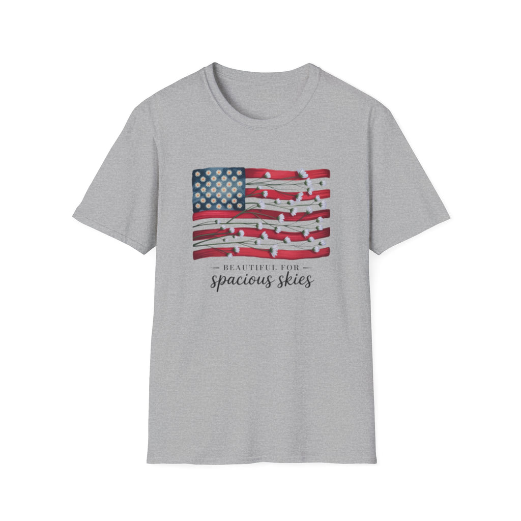 American Floral Flag  T-Shirt | patriotic, Beautiful Skies
