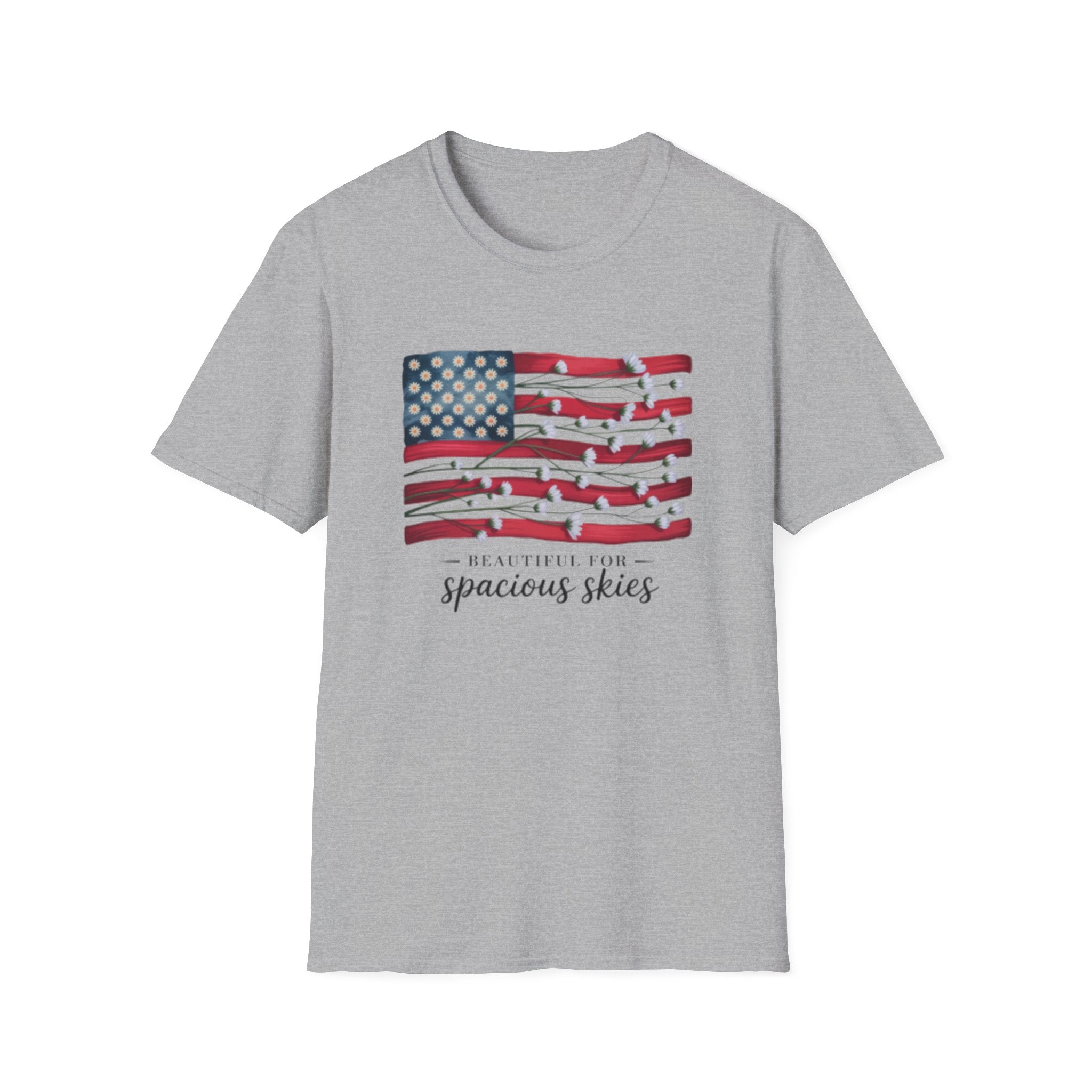 American Floral Flag  T-Shirt | patriotic, Beautiful Skies