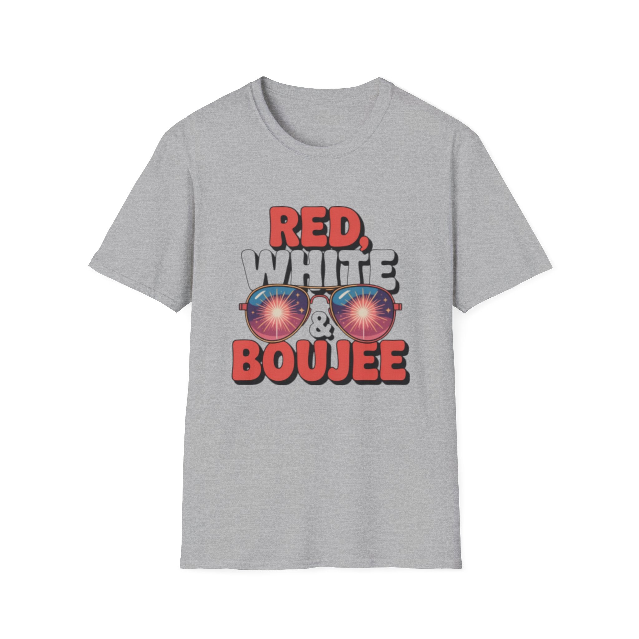 Red White Boujee T-Shirt | Patriotic Sunglasses Design
